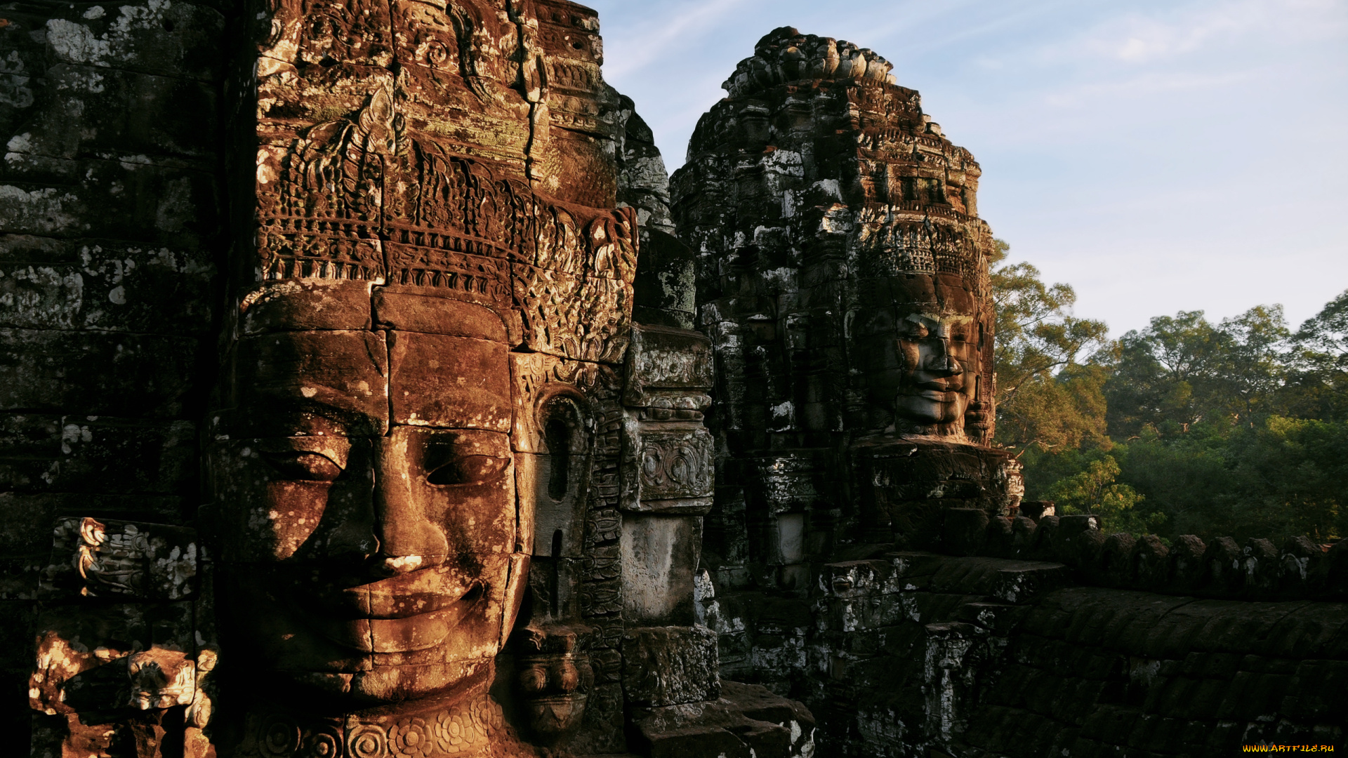 города, исторические, архитектурные, памятники, руины, святилище, храм, город, камбоджа