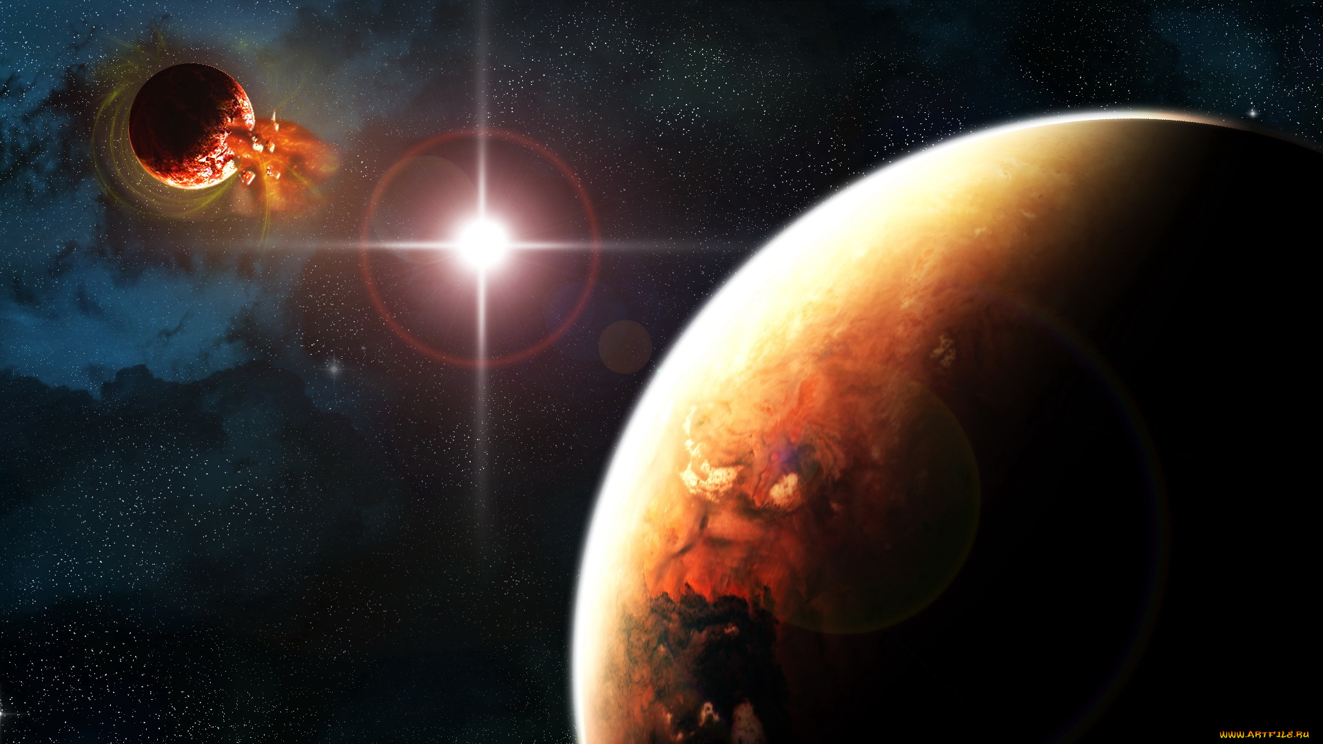 космос, арт, планеты