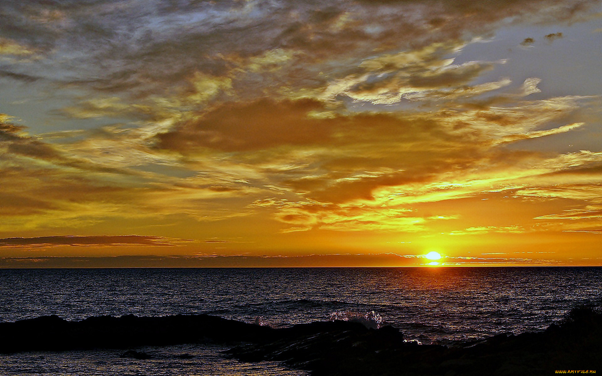 sun, will, go, down, природа, восходы, закаты, закат, море, тучи