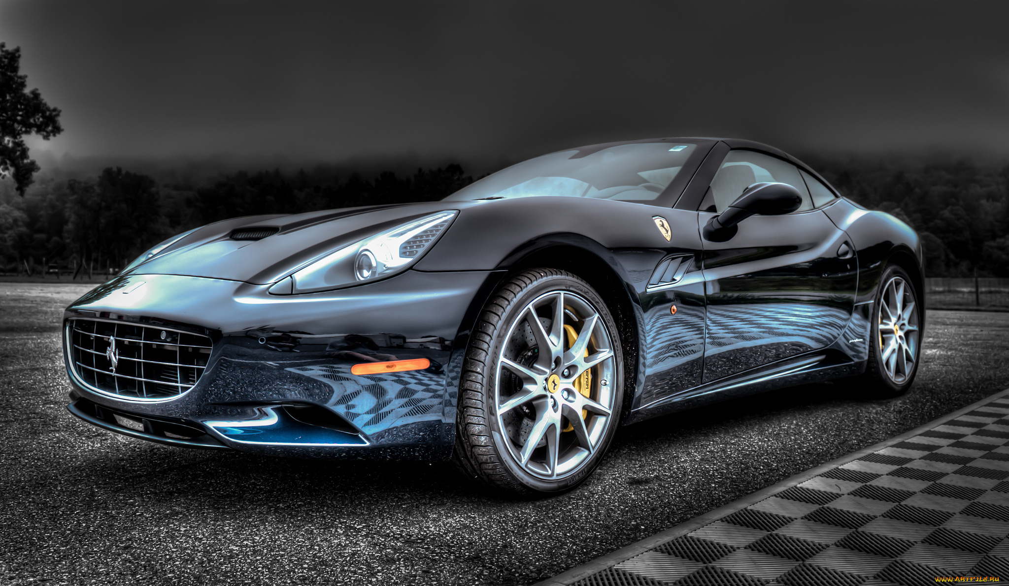 автомобили, ferrari, асфальт, hdr