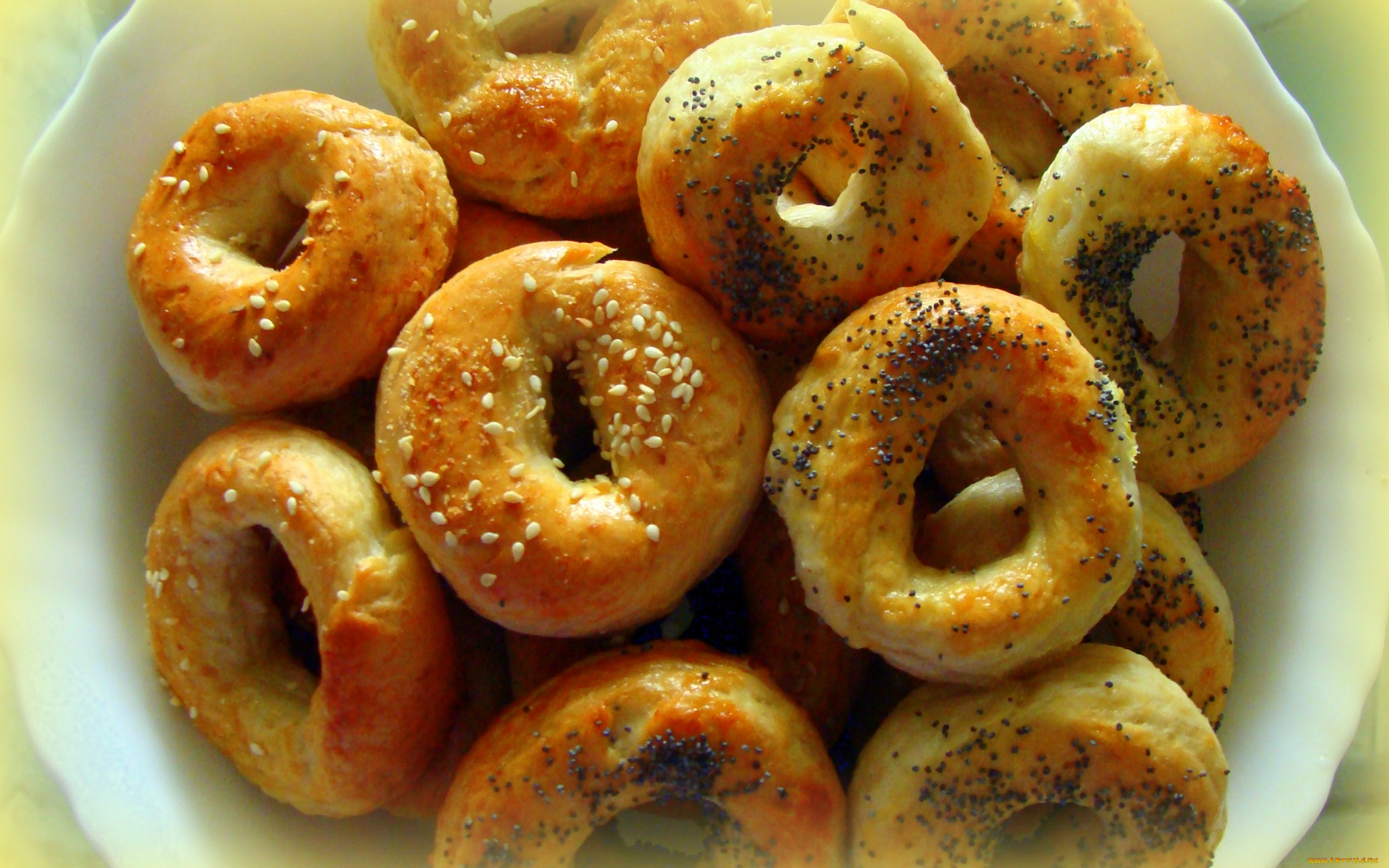 еда, хлеб, выпечка, пончики, кунжут