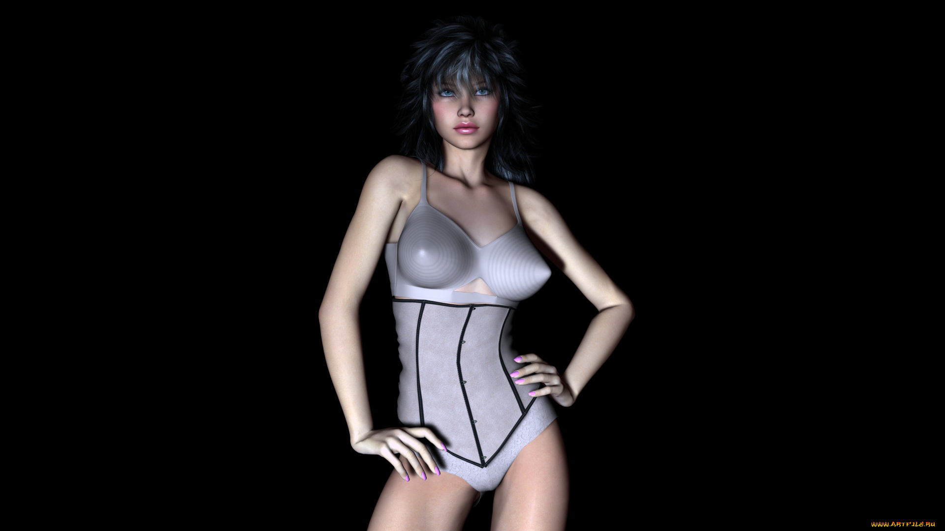 3д, графика, people, люди, девушка, взгляд