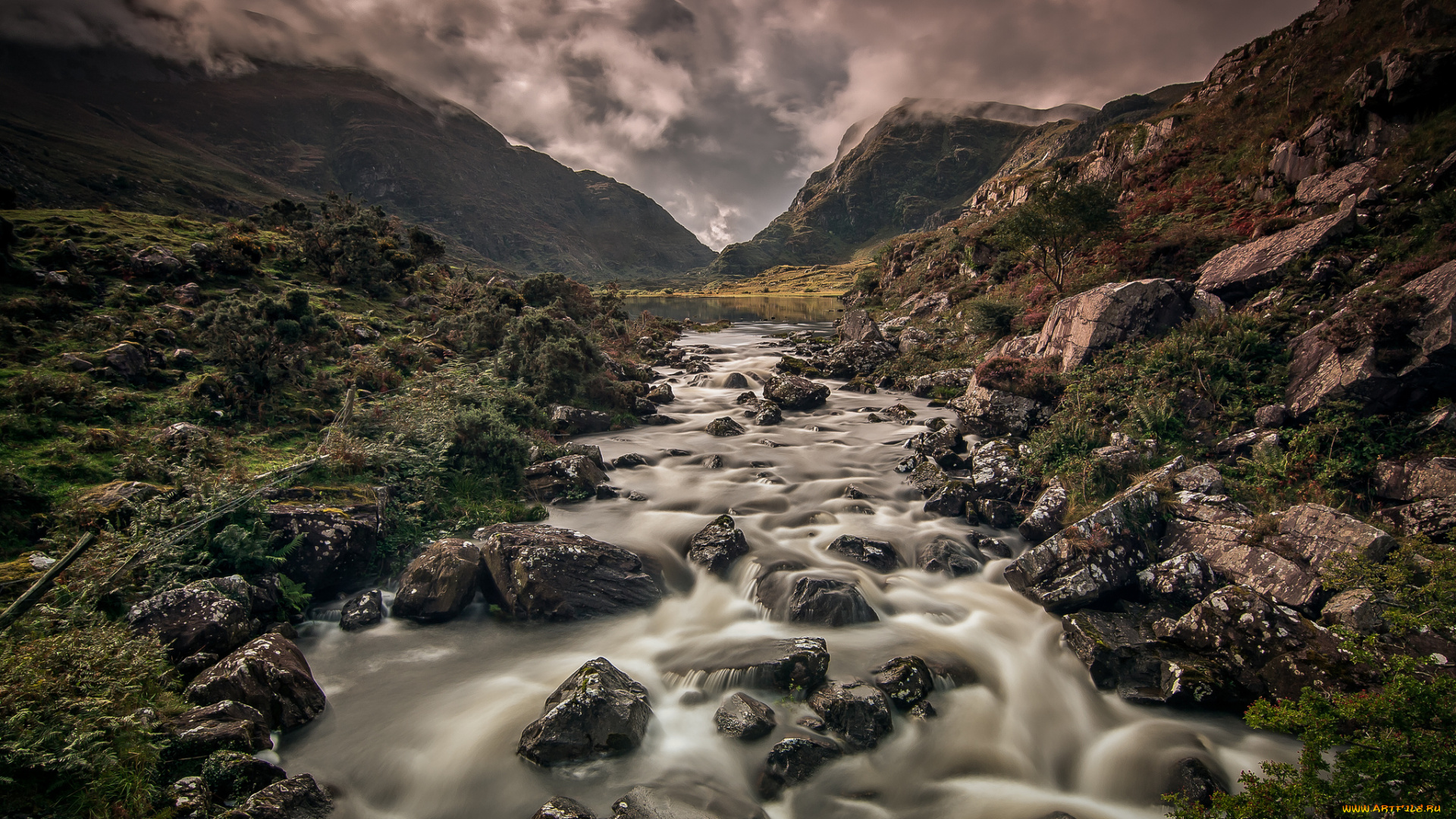 gap, of, dunloe, ireland, природа, реки, озера, ручей, камни, ирландия, перевал, горы, речка