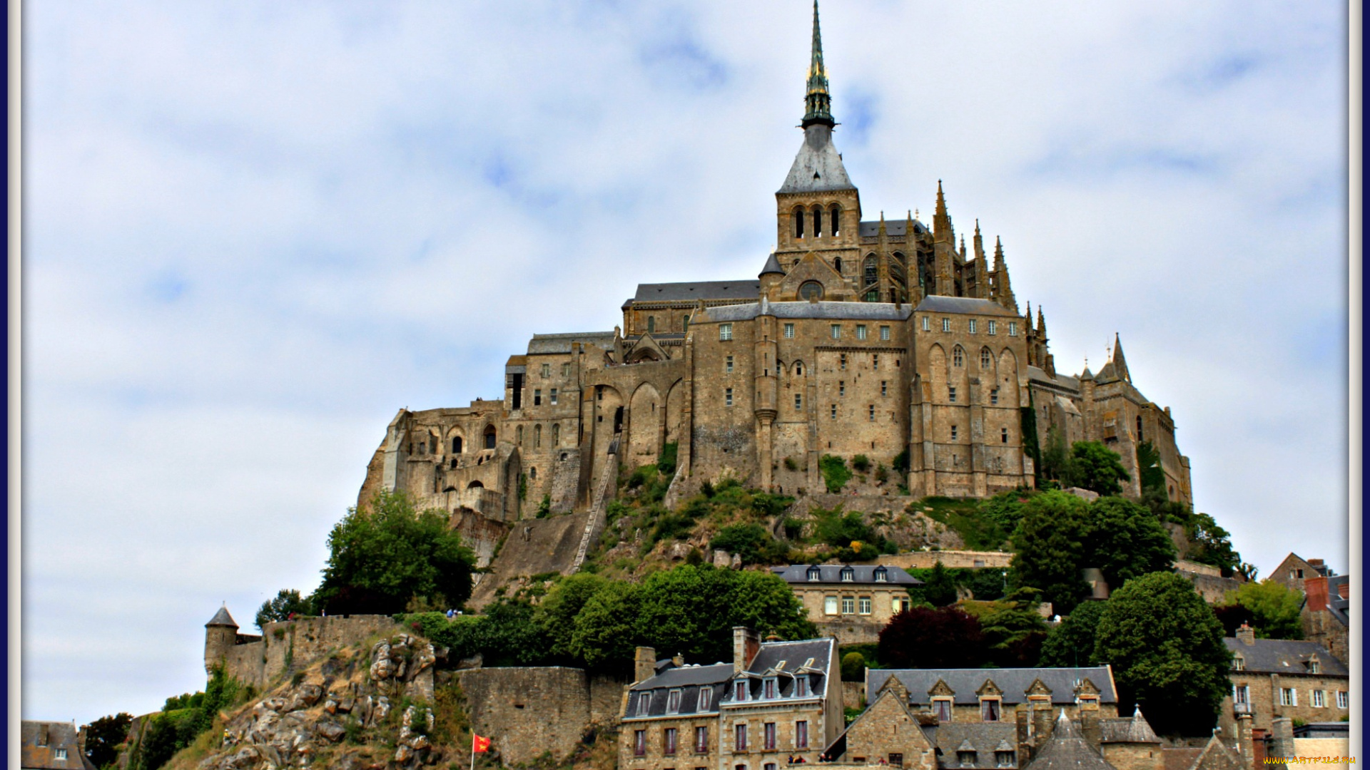 mont, saint, michel, unesco, world, heritage, города, крепость, мон, сен, мишель, франция, город, дома, холм, замок, крепостные, стены, башни