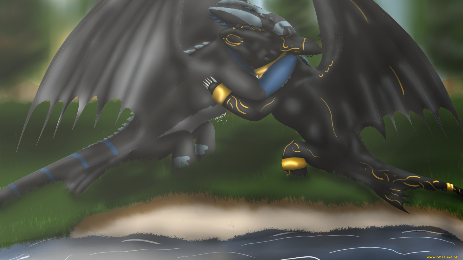 рисованные, животные, сказочные, мифические, драконы