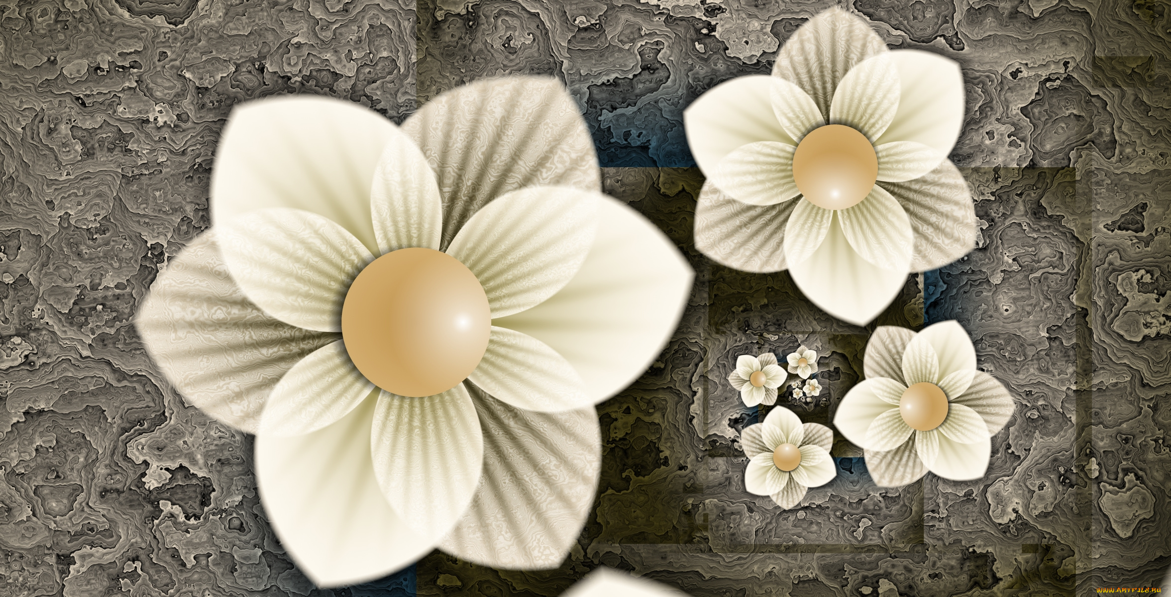 3д, графика, flowers, цветы, фон, узор, цвета