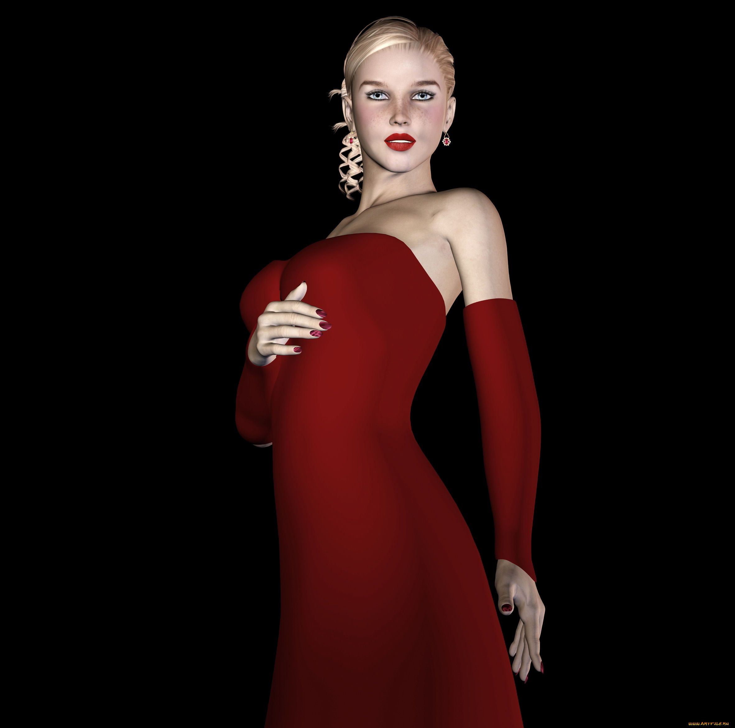 3д, графика, people, люди, девушка, платье