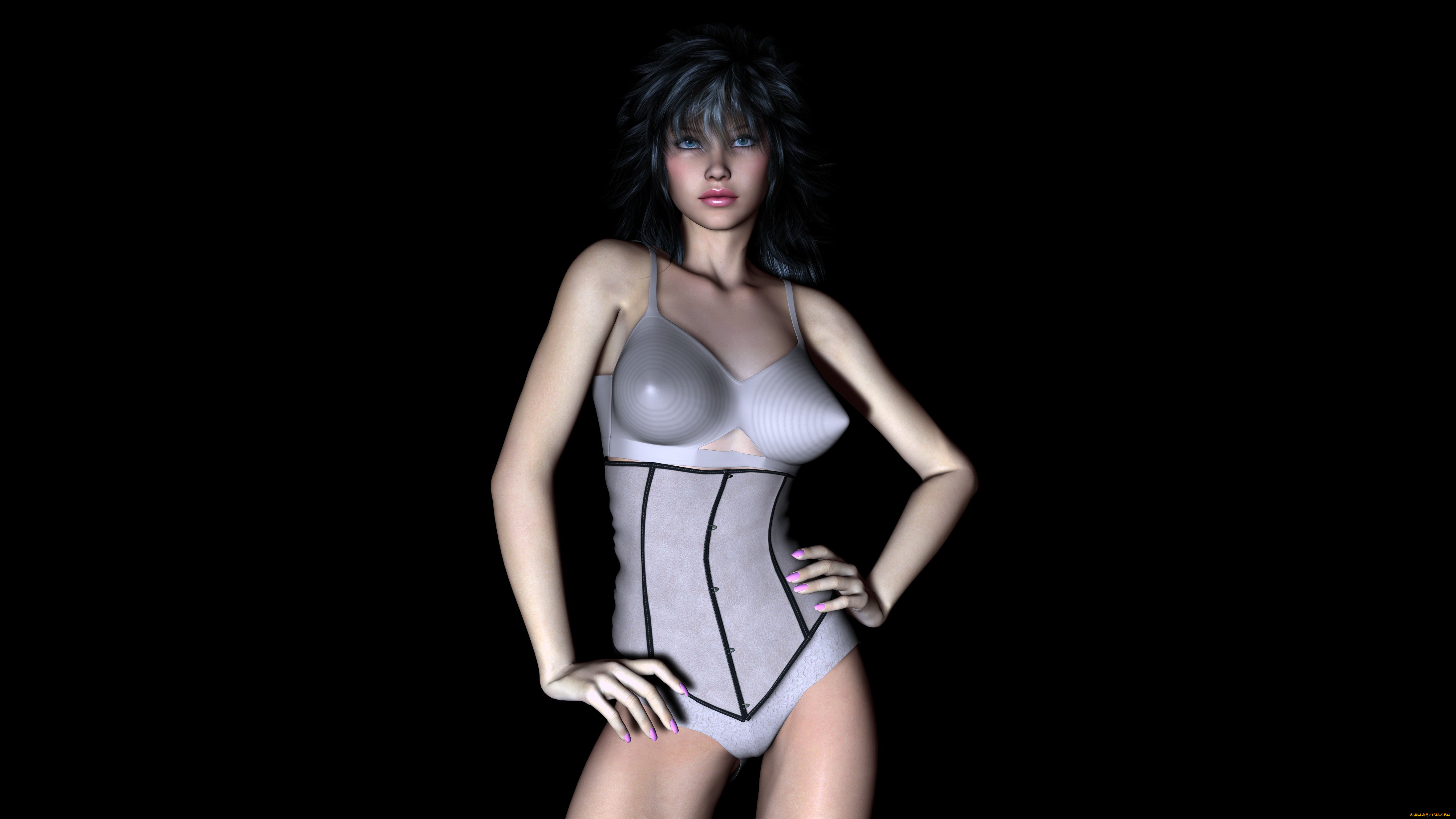 3д, графика, people, люди, девушка, взгляд