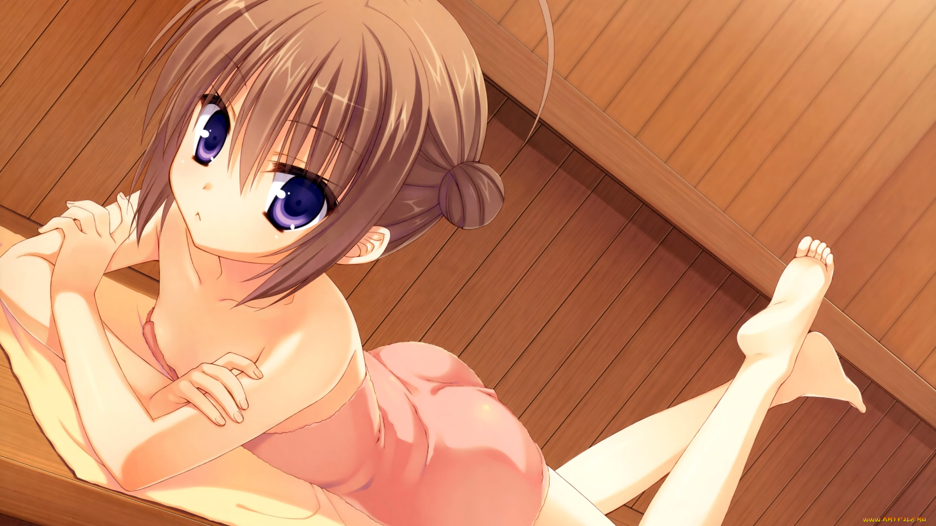 аниме, kore, wa, zombie, desu, ka, девушка, полотенце, взгляд