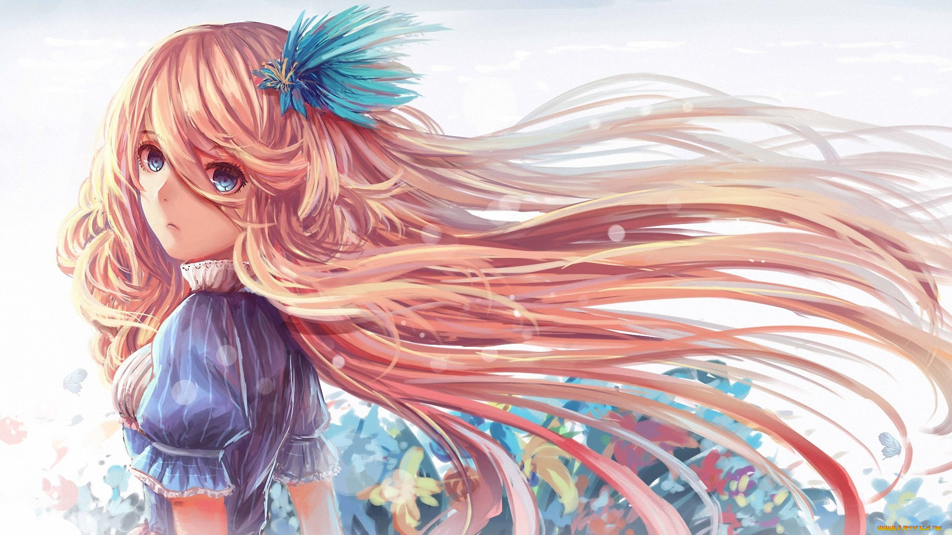 аниме, *unknown, , другое, заколка, волосы, девушка, nio, арт