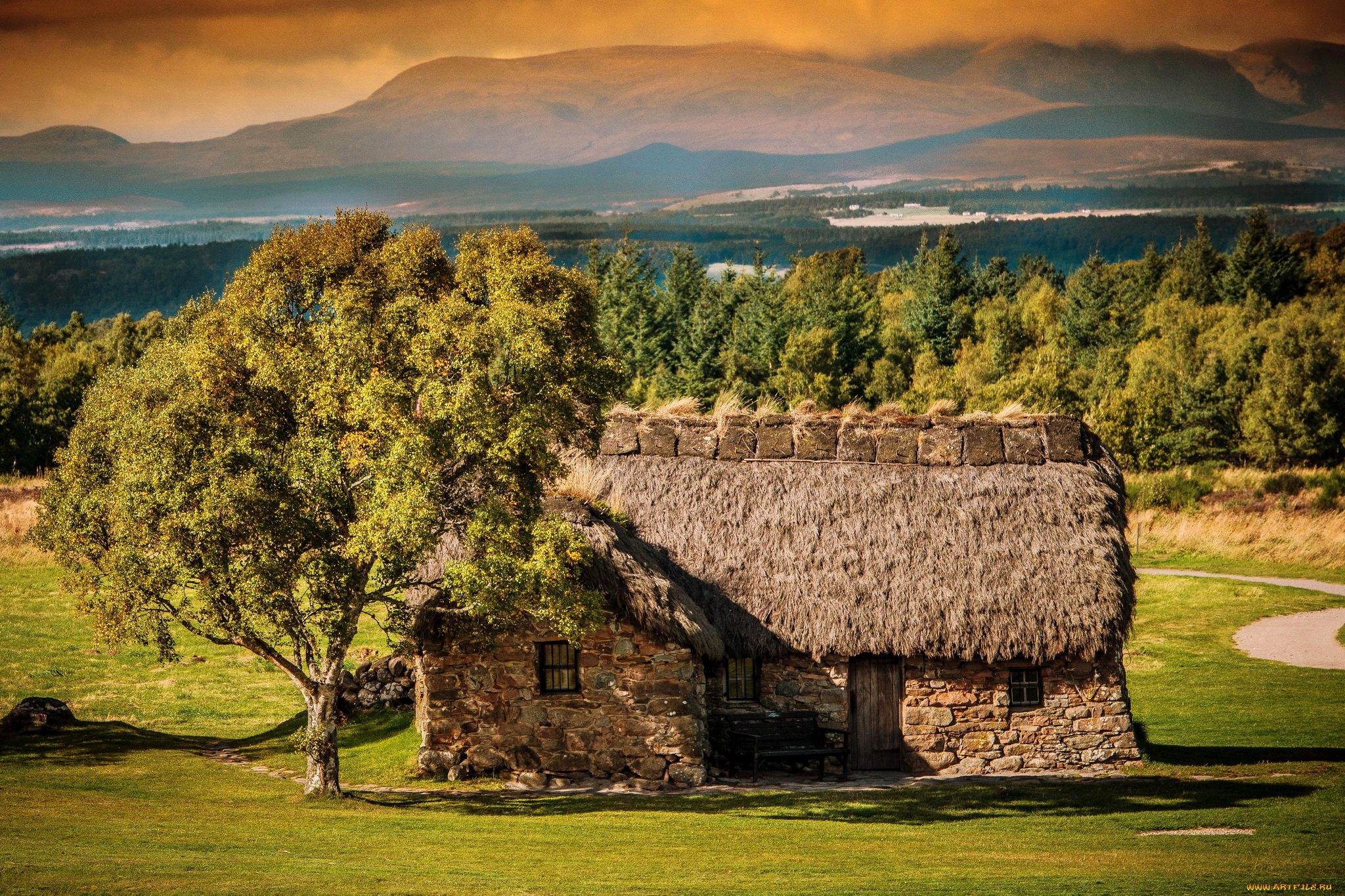 каллоден, шотландия, разное, сооружения, , постройки, scotland, culloden, шотландия, каллоден, пейзаж, дом
