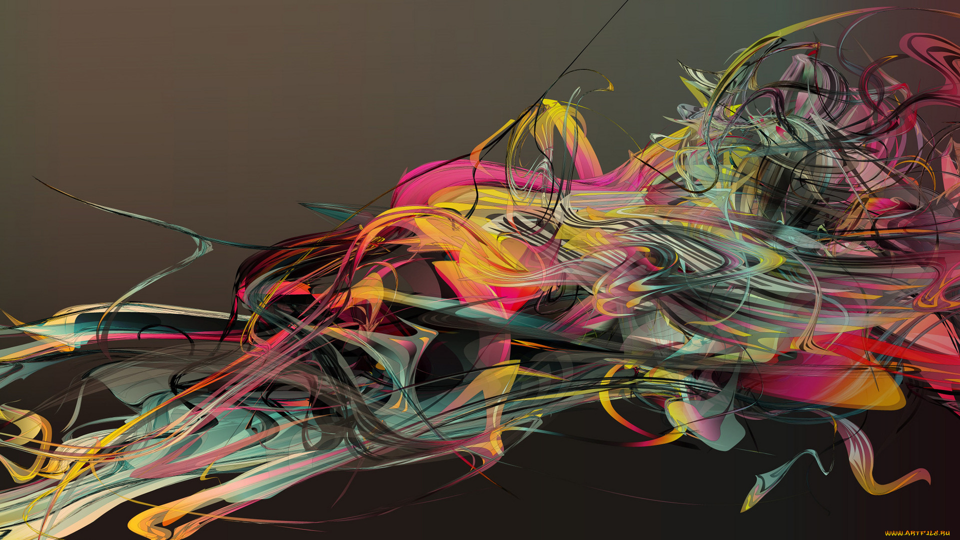 3д, графика, абстракция, , abstract, масса, дуги, волны, линии