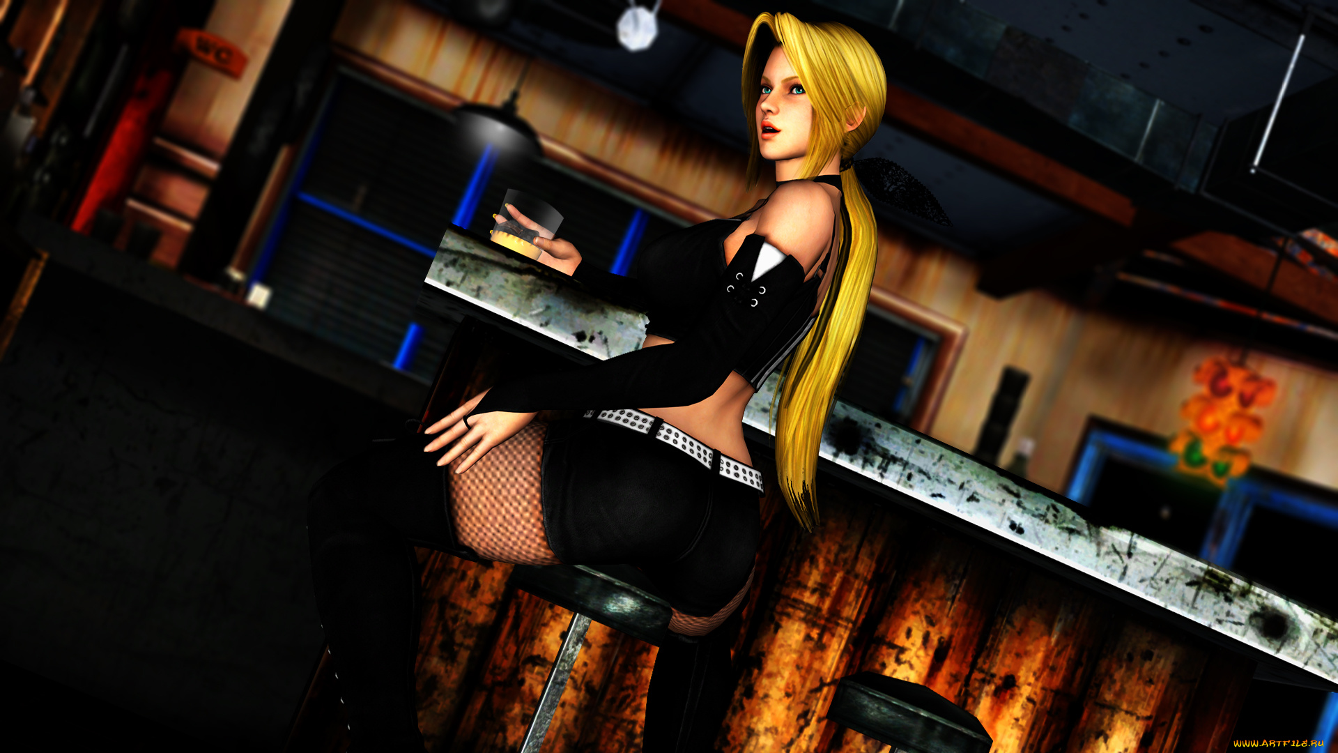 3д, графика, аниме, , anime, фон, взгляд, девушка