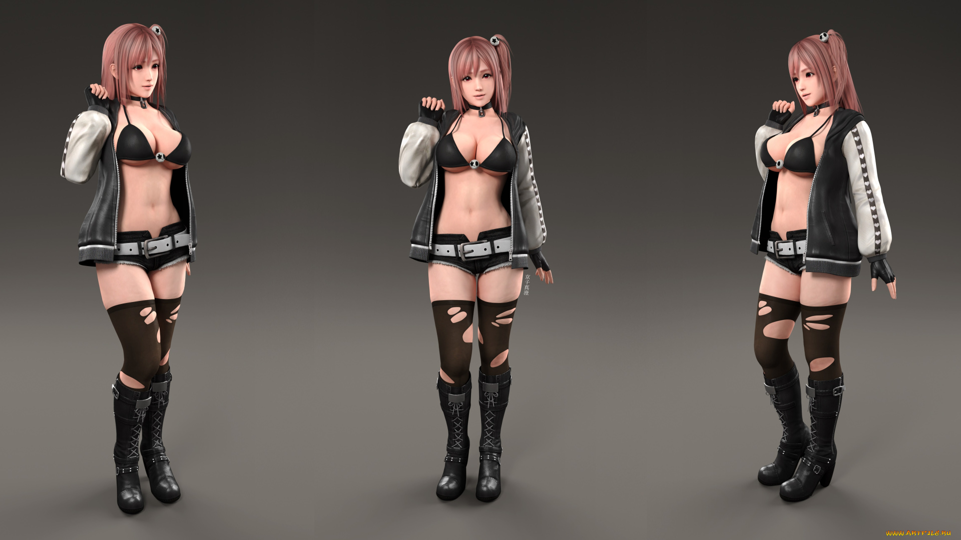 3д, графика, аниме, , anime, фон, взгляд, девушка