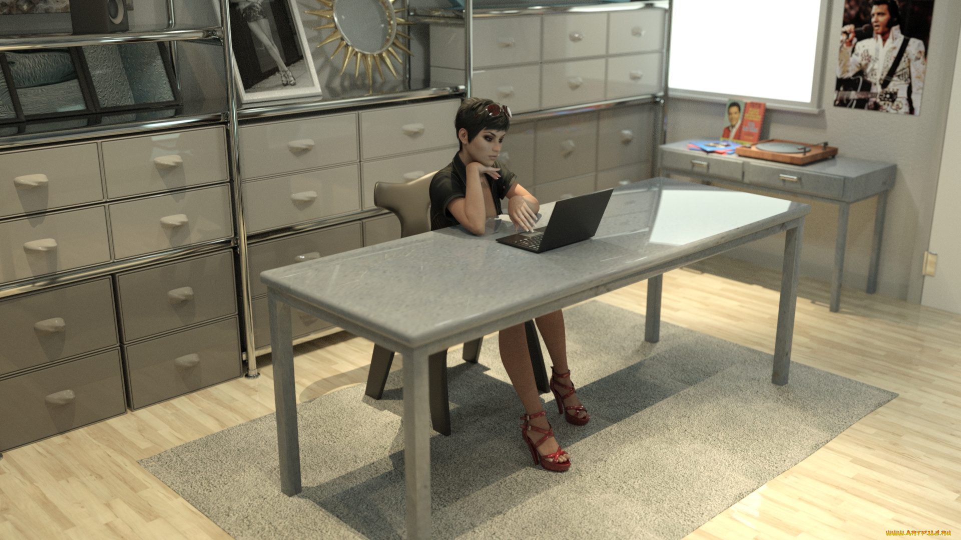 3д, графика, люди, , people, взгляд, девушка, интерьер, фон