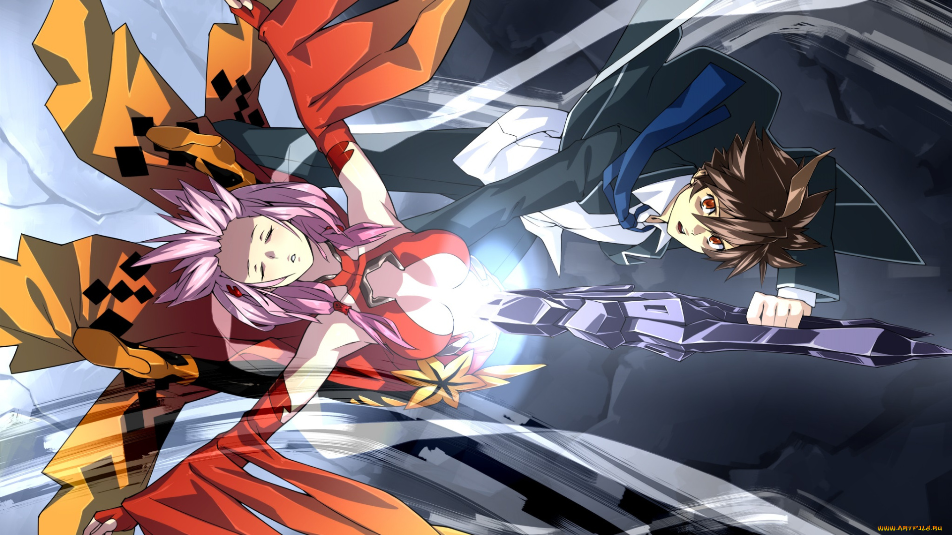 аниме, guilty, crown, двое