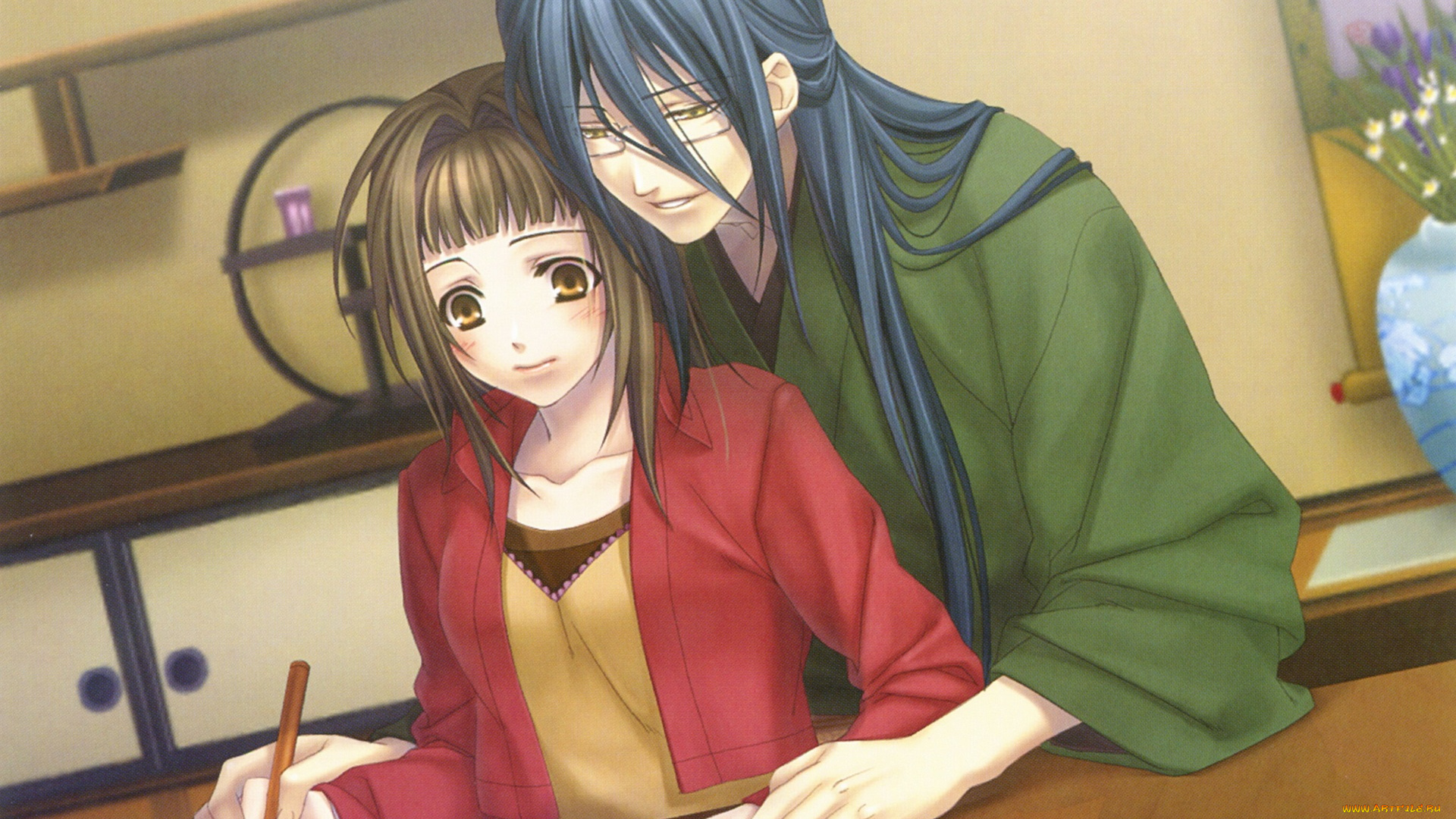 аниме, hiiro, no, kakera, двое