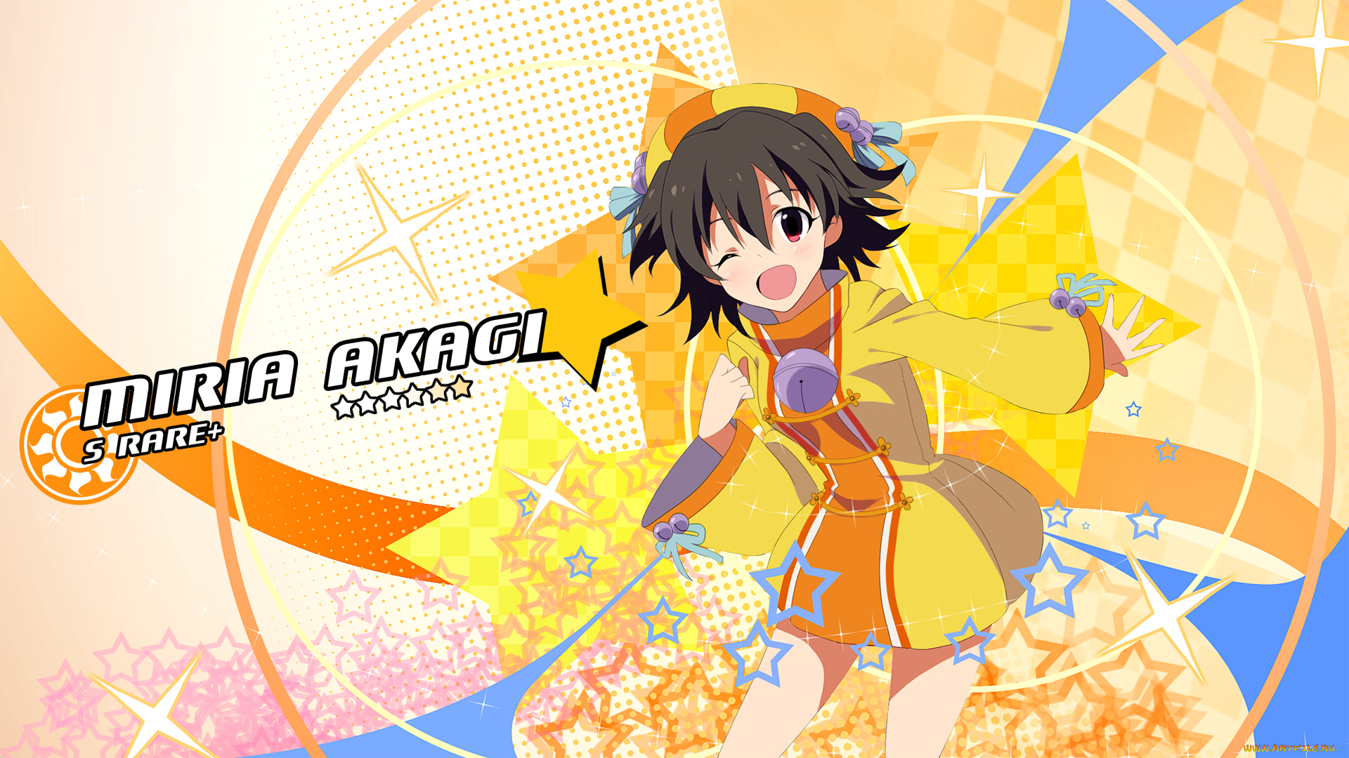 аниме, idolm@ster, девушка, фон, взгляд