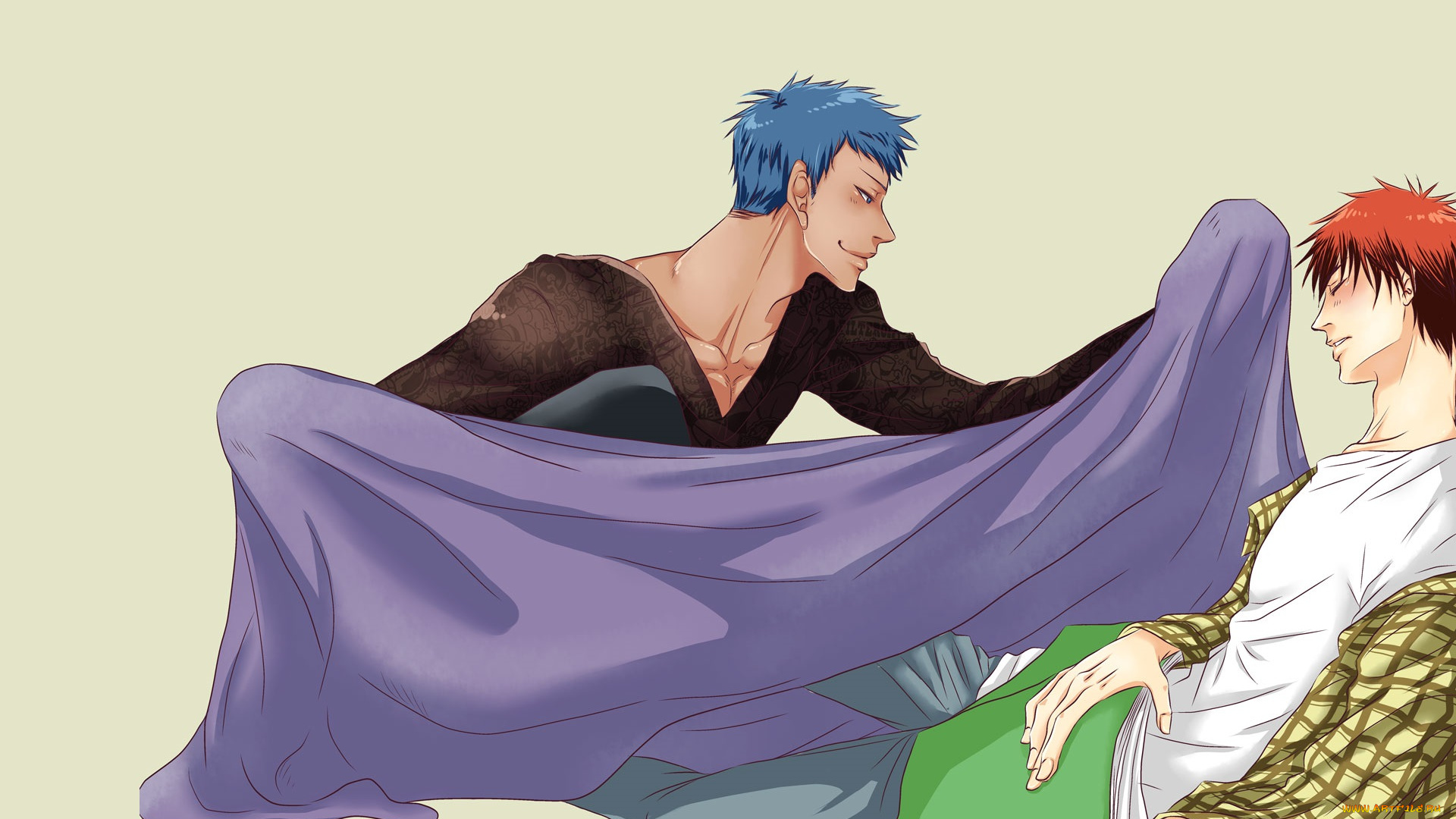 аниме, kuroko, no, baske, кагами, тайга, аомине, дайки