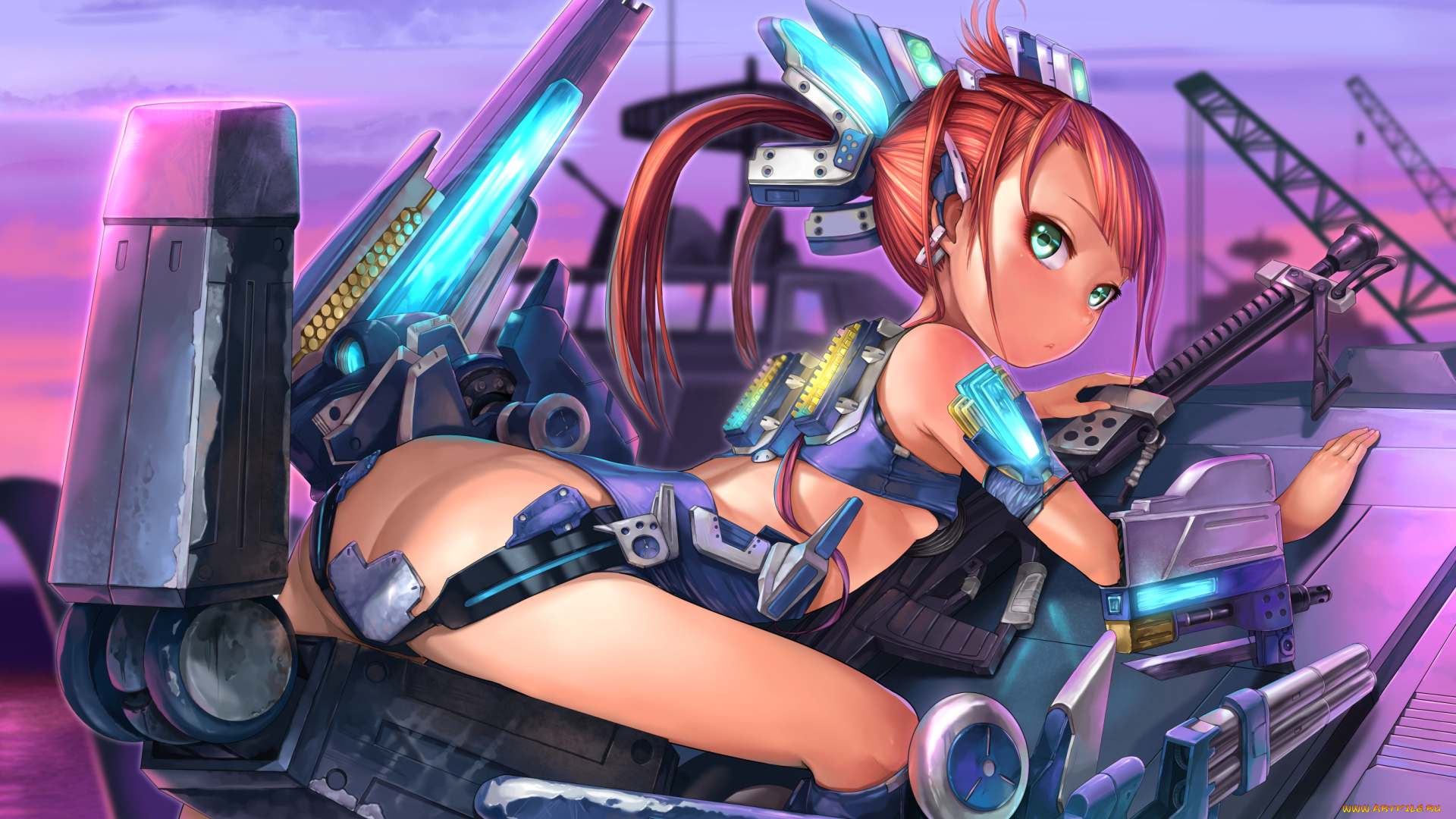 аниме, оружие, , техника, , технологии, девушка