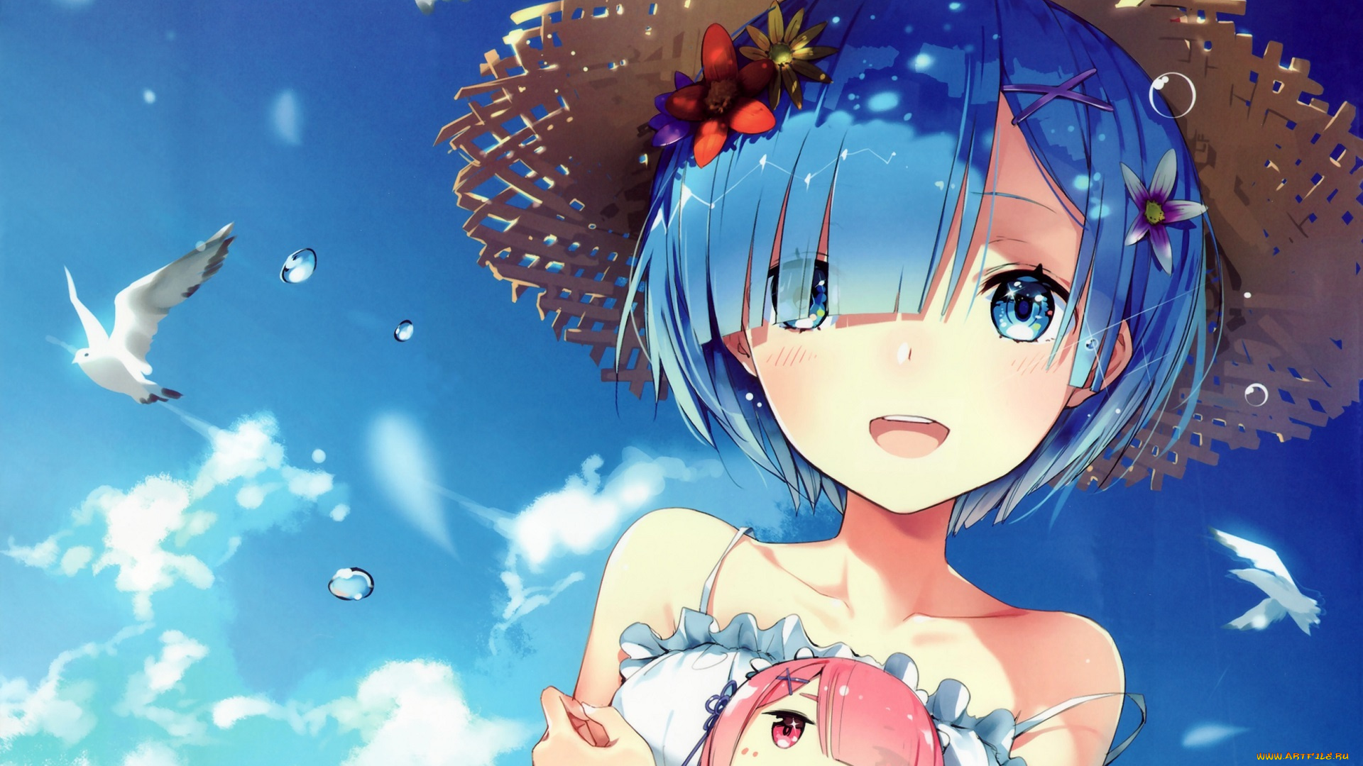 аниме, re, , zero, kara, hajimeru, isekai, seikatsu, рем