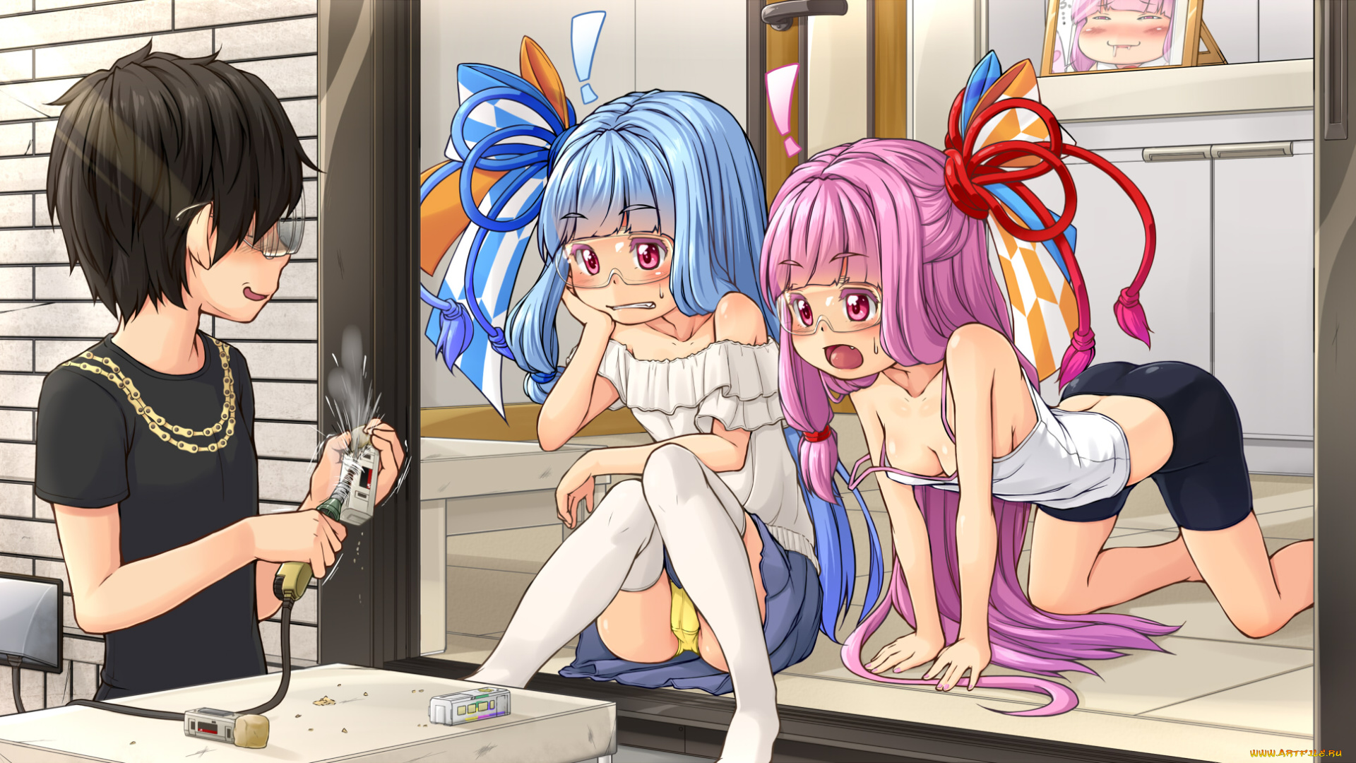 аниме, vocaloid, девочки, мальчик