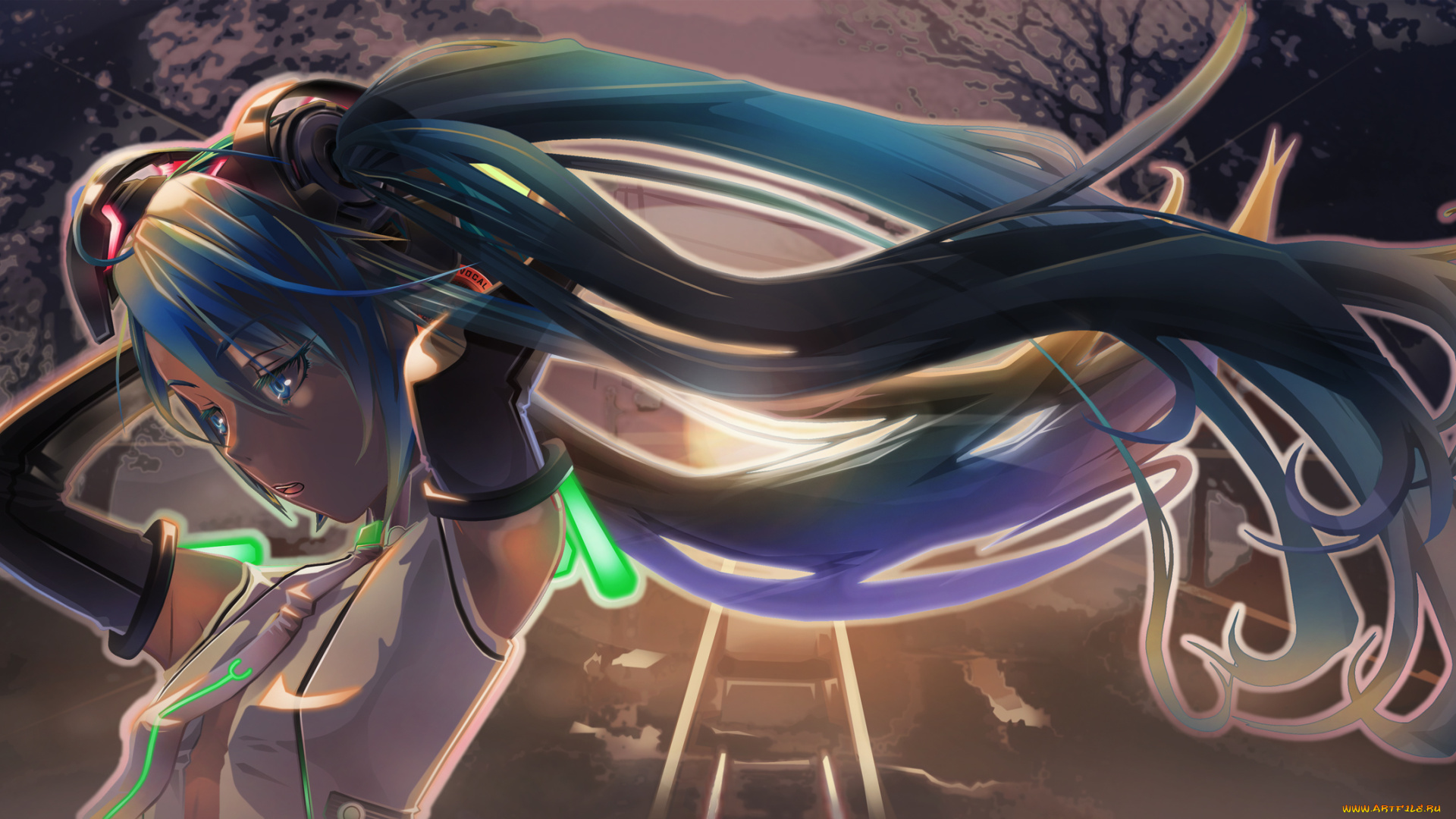 аниме, vocaloid, девушка