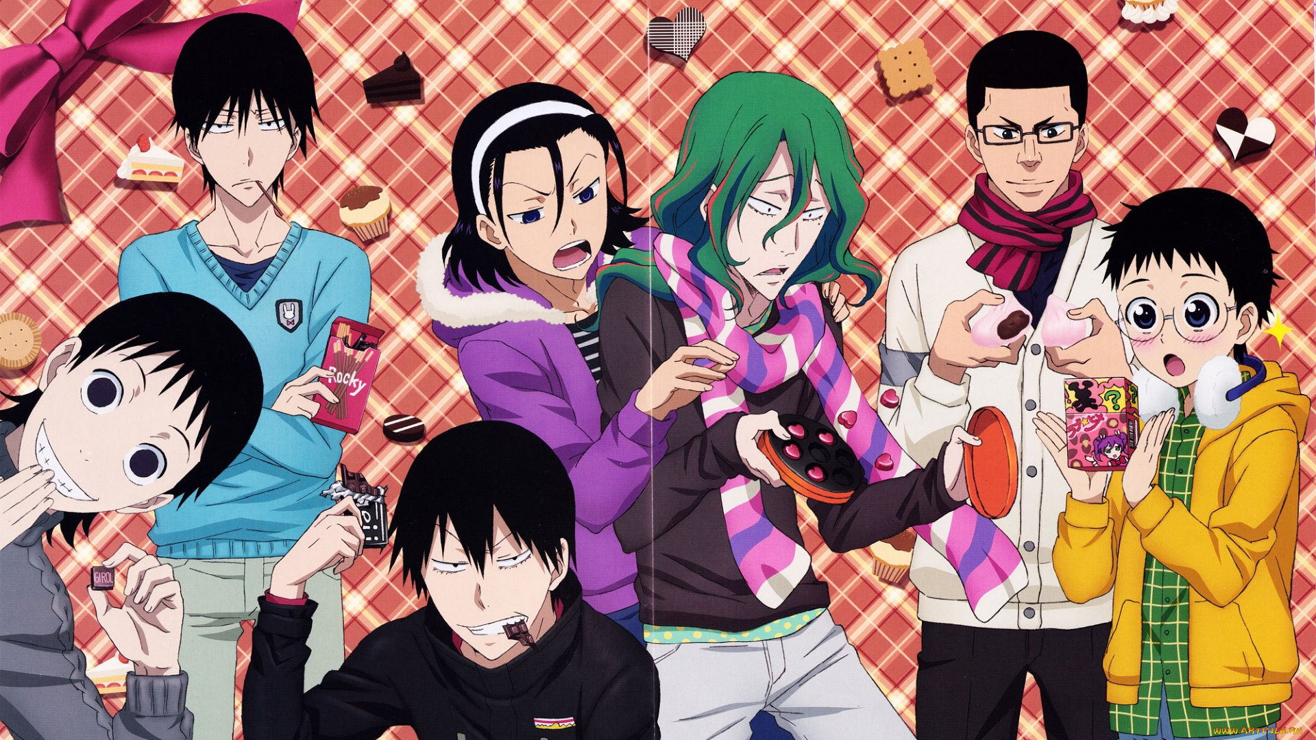 аниме, yowamushi, pedal, парни