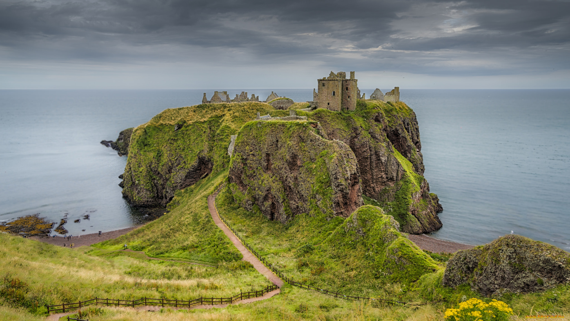dunnottar, castle, города, -, дворцы, , замки, , крепости, замок, побережье
