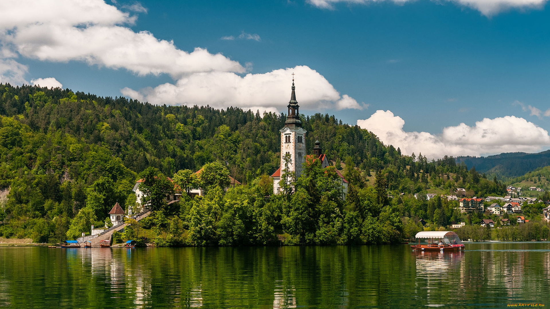 города, -, пейзажи, озеро, лес