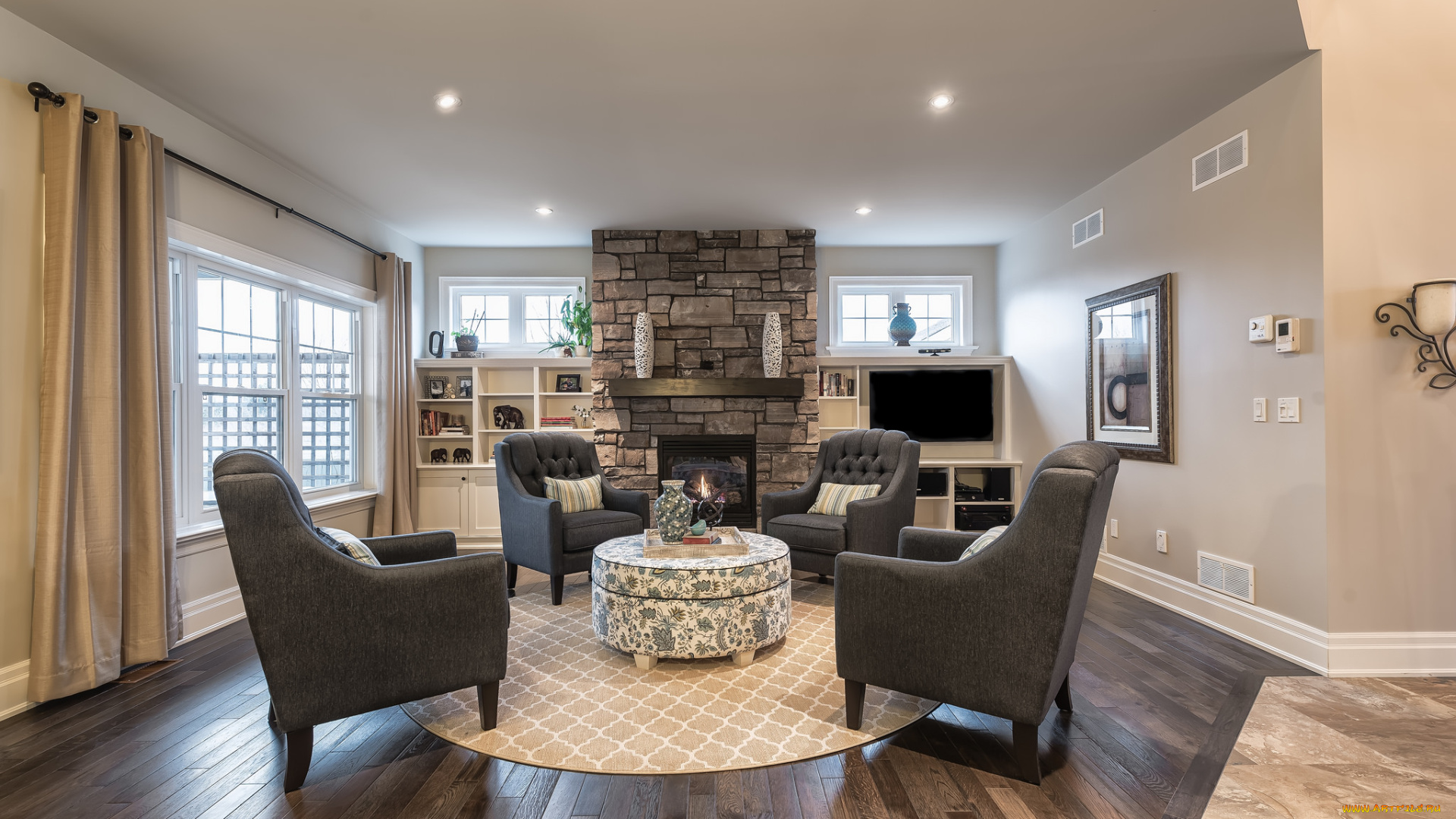 интерьер, гостиная, мебель, комната