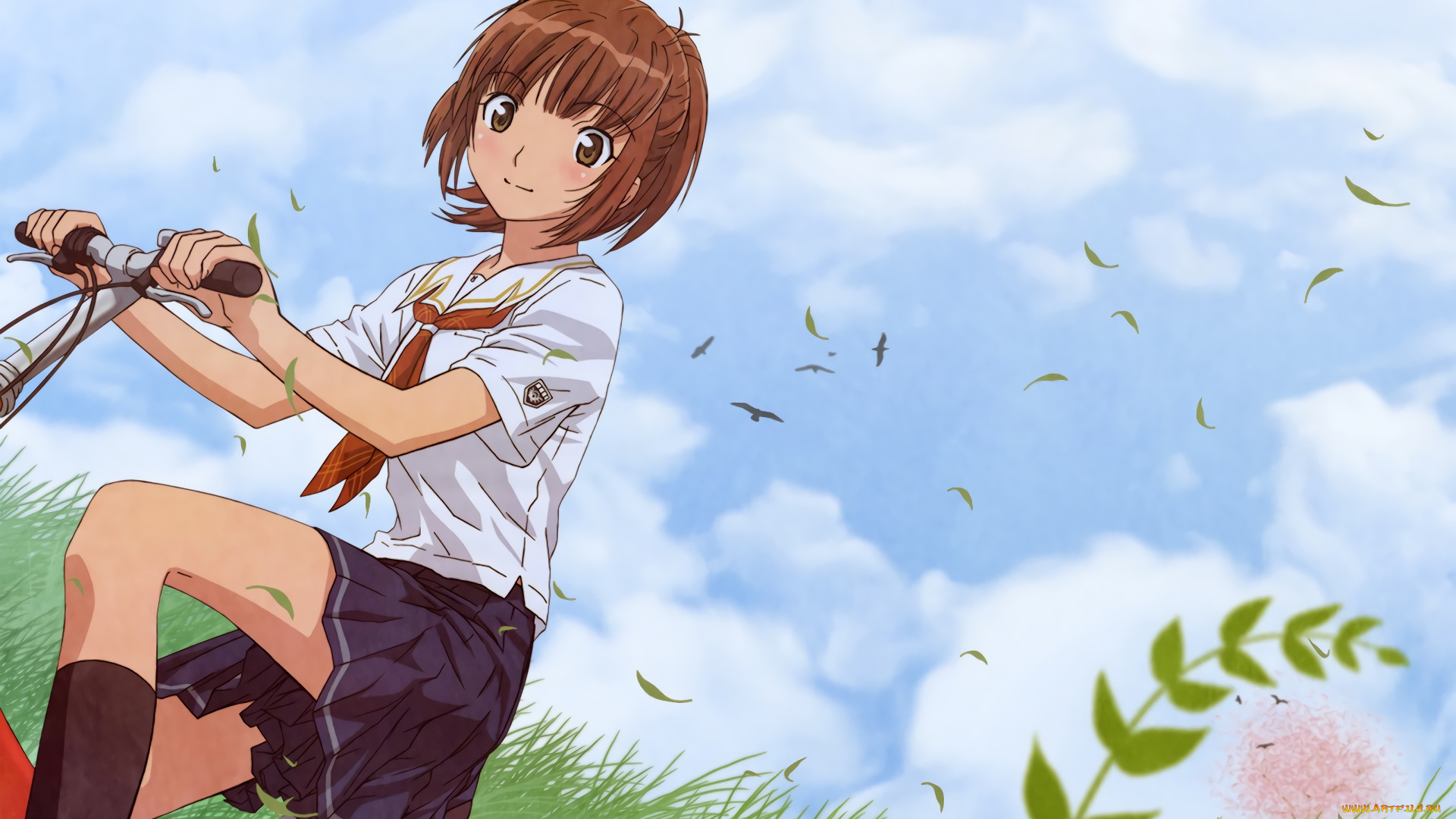 kimikiss, pure, rouge, аниме, фон, взгляд, девушка