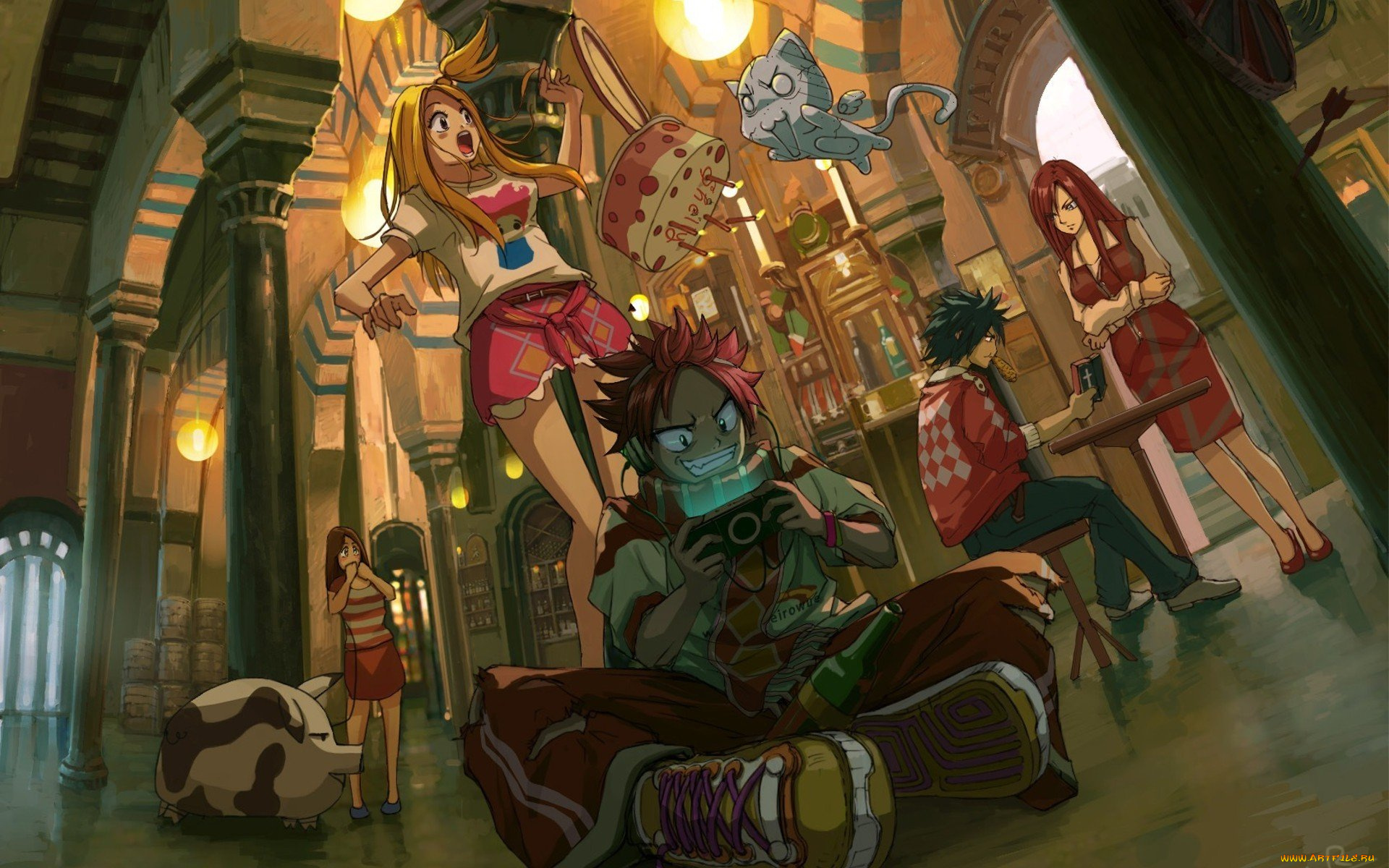 аниме, fairy, tail, хвост, феи