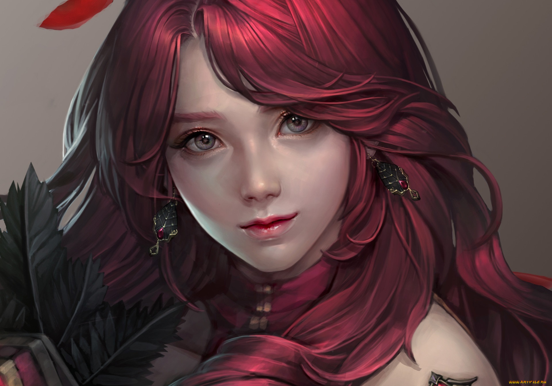 рисованное, люди, взгляд, девушка