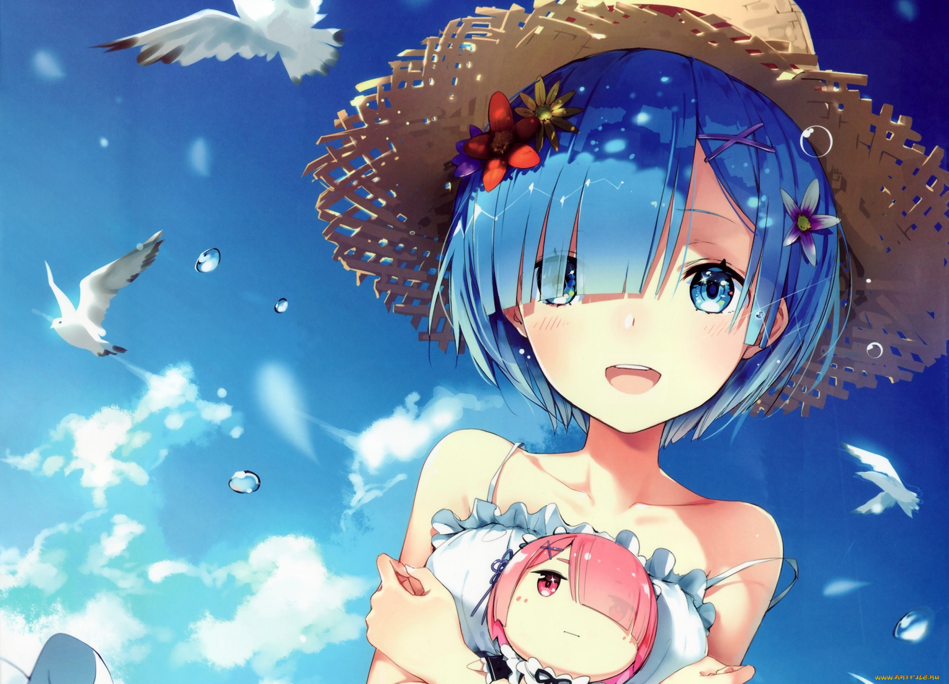 аниме, re, , zero, kara, hajimeru, isekai, seikatsu, рем