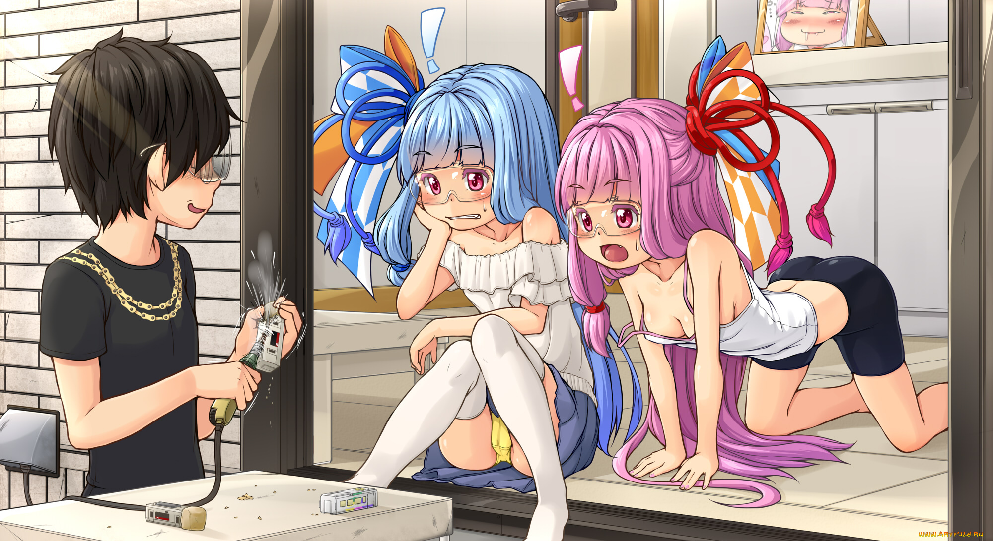 аниме, vocaloid, девочки, мальчик