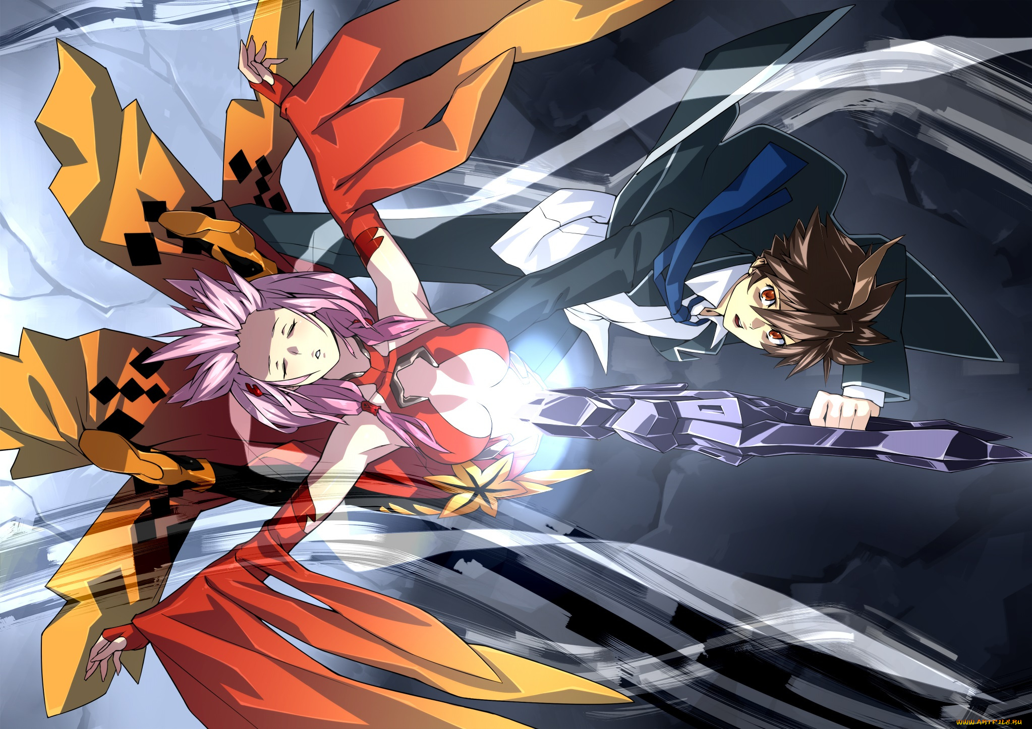 аниме, guilty, crown, двое