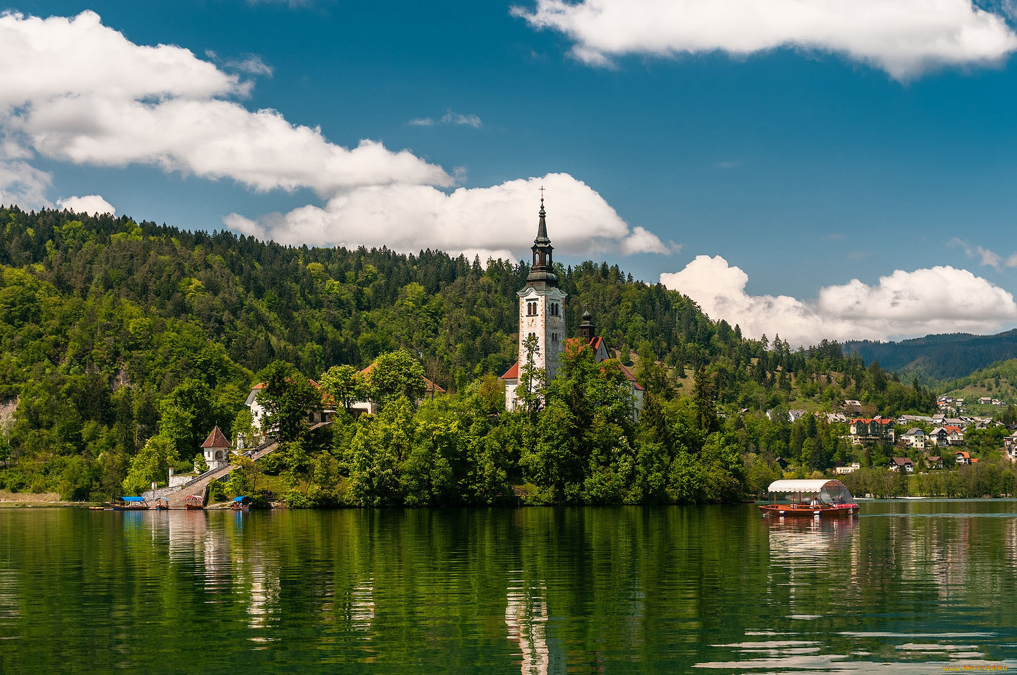 города, -, пейзажи, озеро, лес