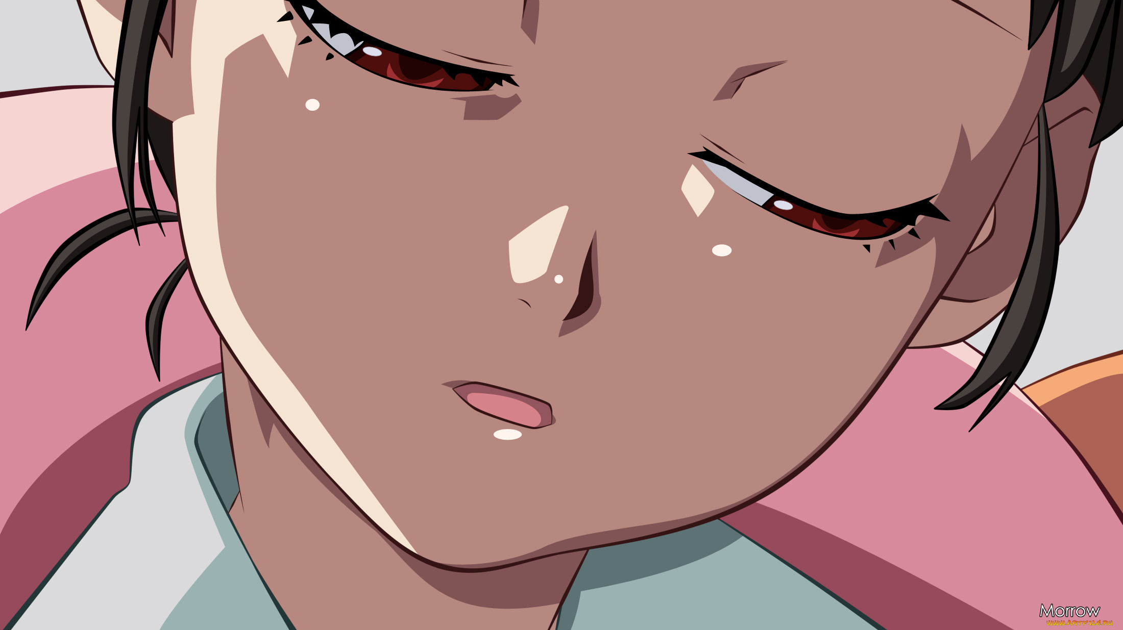 аниме, bakemonogatari, девушка, взгляд, фон