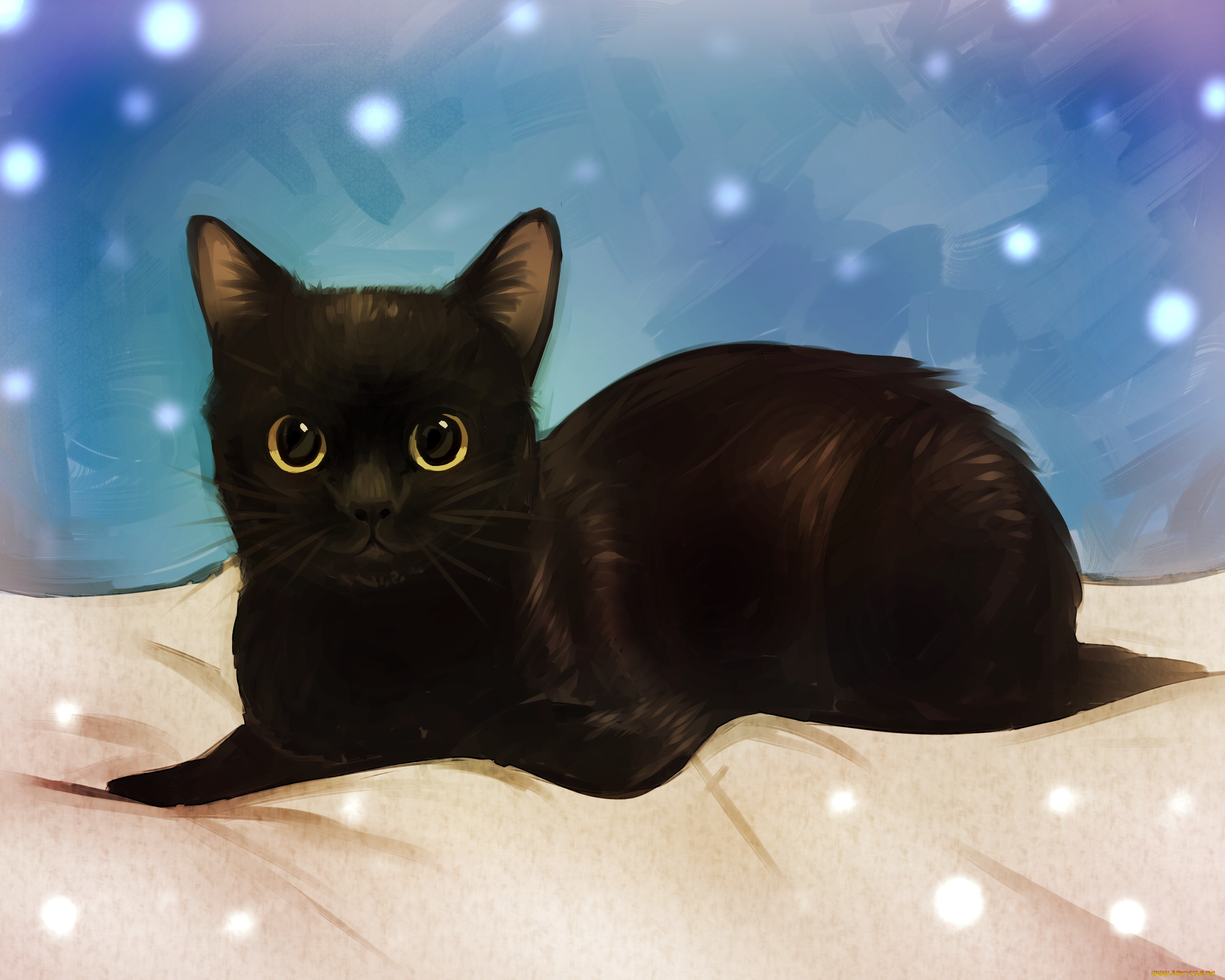 рисованное, животные, , коты, кот