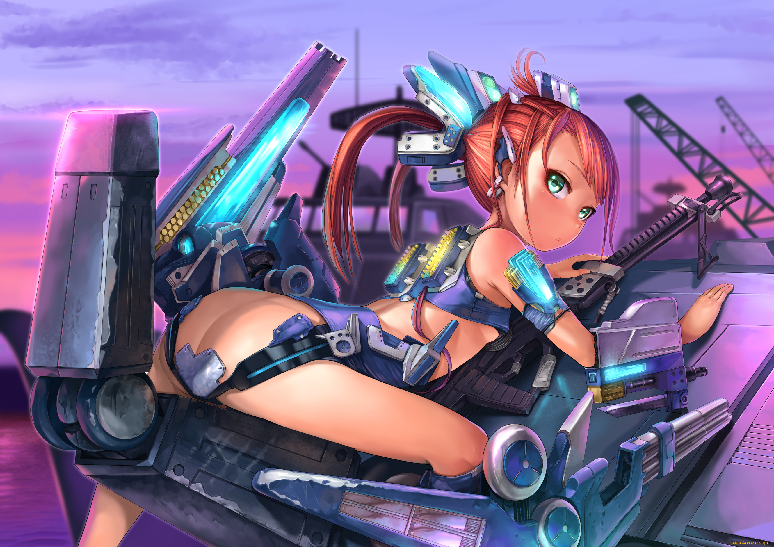 аниме, оружие, , техника, , технологии, девушка