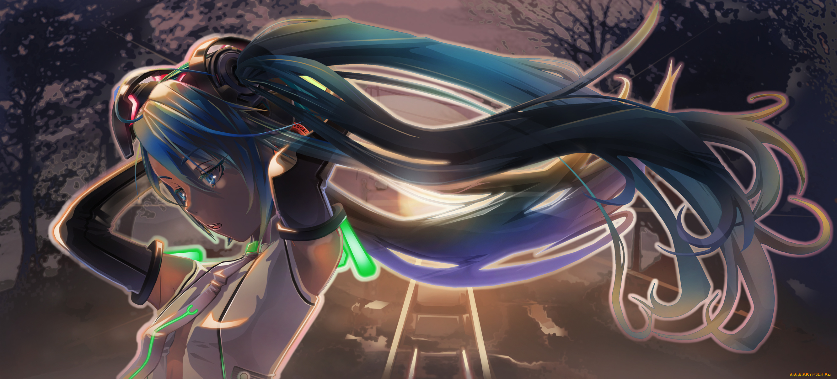 аниме, vocaloid, девушка