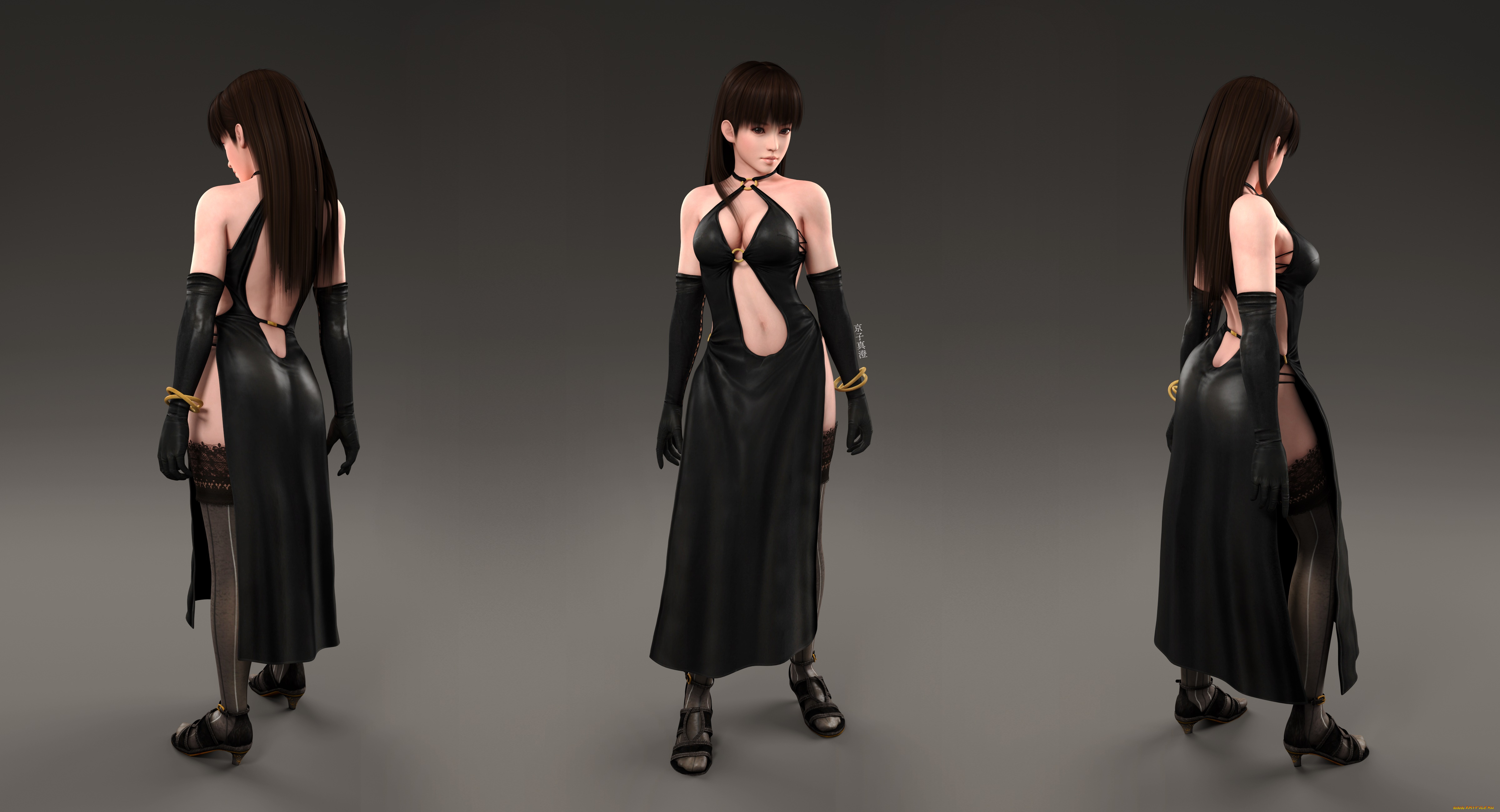 3д, графика, аниме, , anime, девушка, фон, взгляд