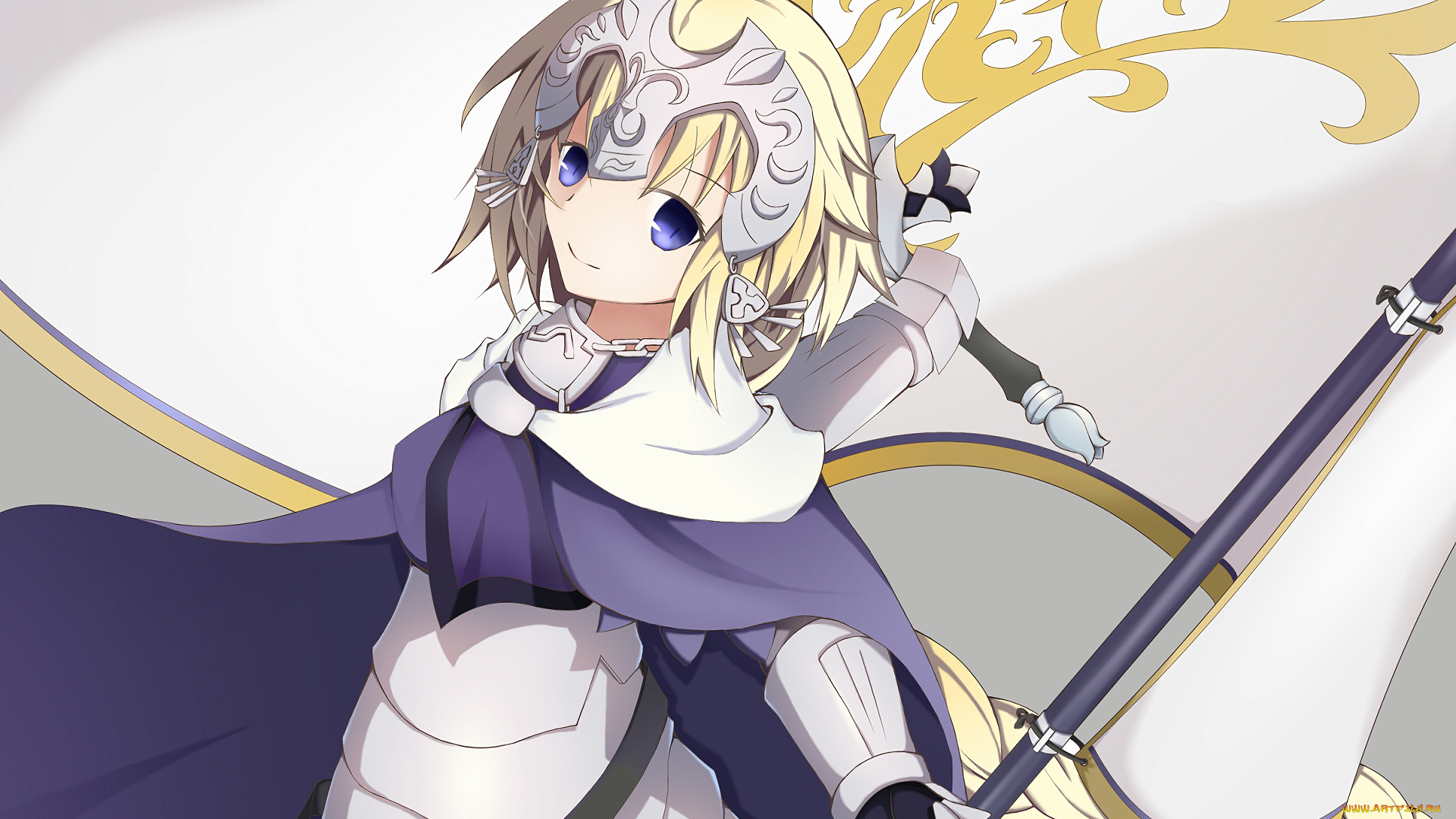 аниме, fate, stay, night, девушка, взгляд, фон