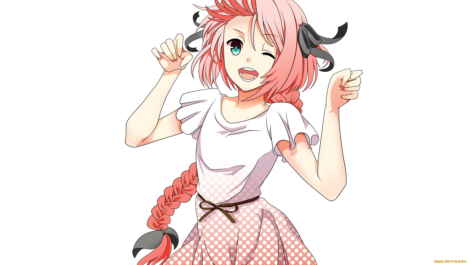 аниме, fate, stay, night, девушка, взгляд, фон