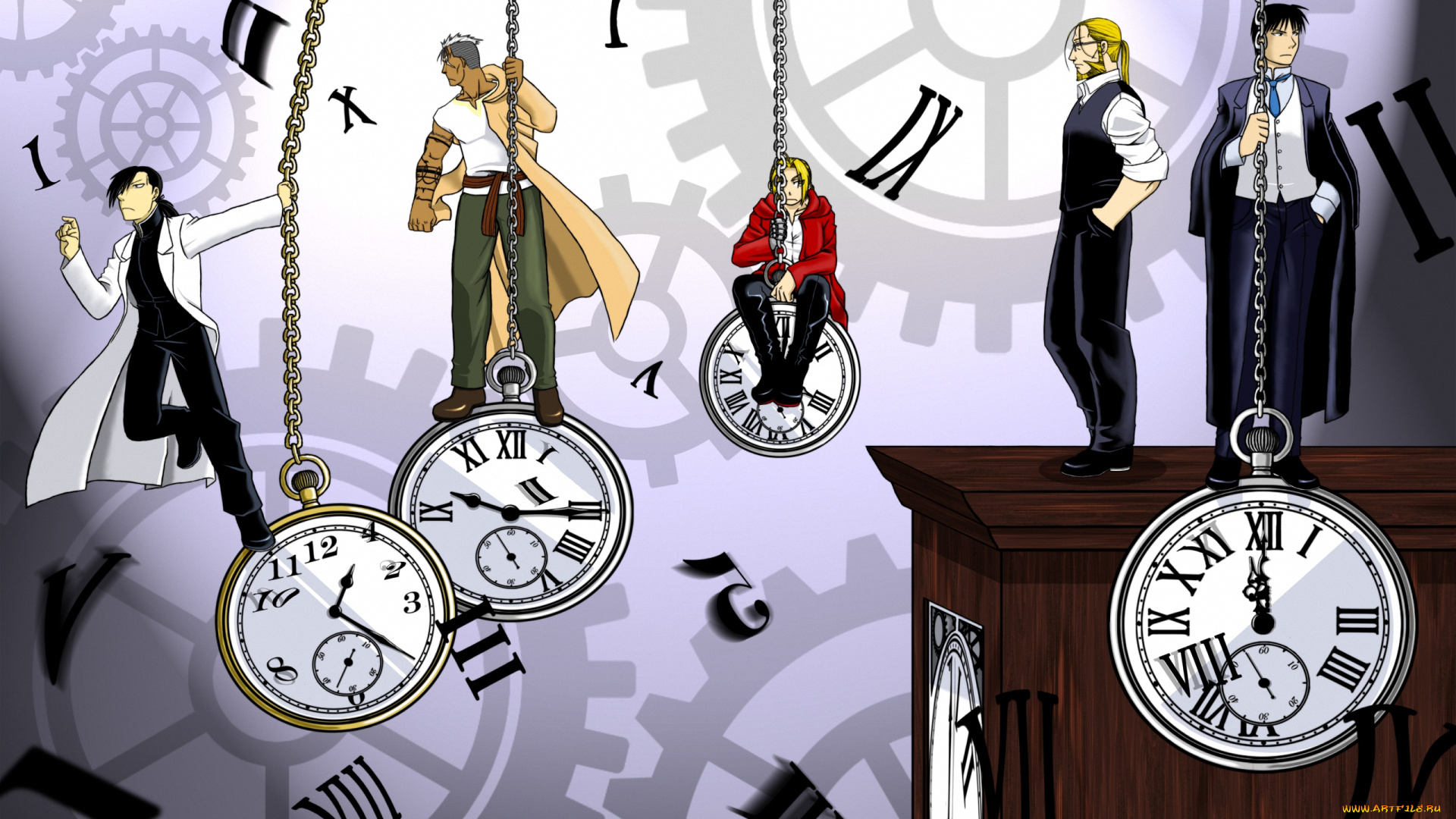 аниме, fullmetal, alchemist, elric, алхимик, парень, ученый, scar, mustang, шрам, greed, часы, edward