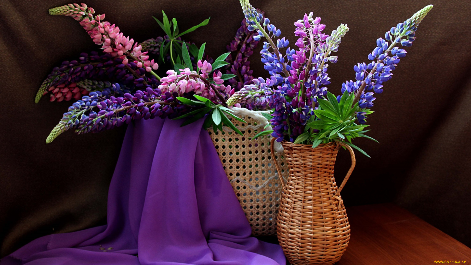 цветы, люпин, люпины, натюрморт, лето