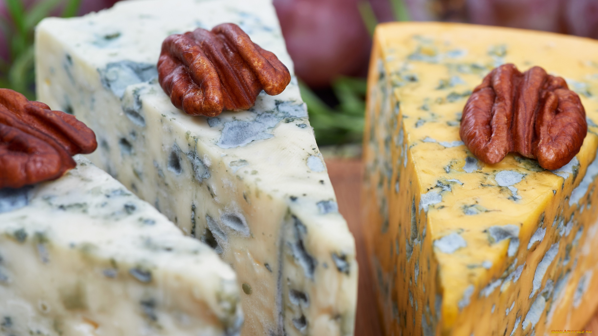 еда, сырные, изделия, орехи, сыр, треугольник, кусок