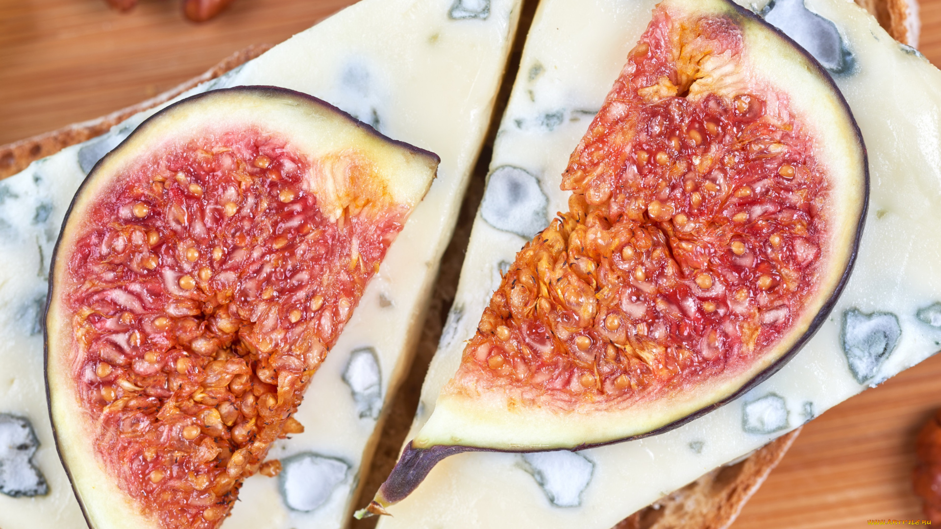 еда, сырные, изделия, зелень, инжир, сыр, хлеб