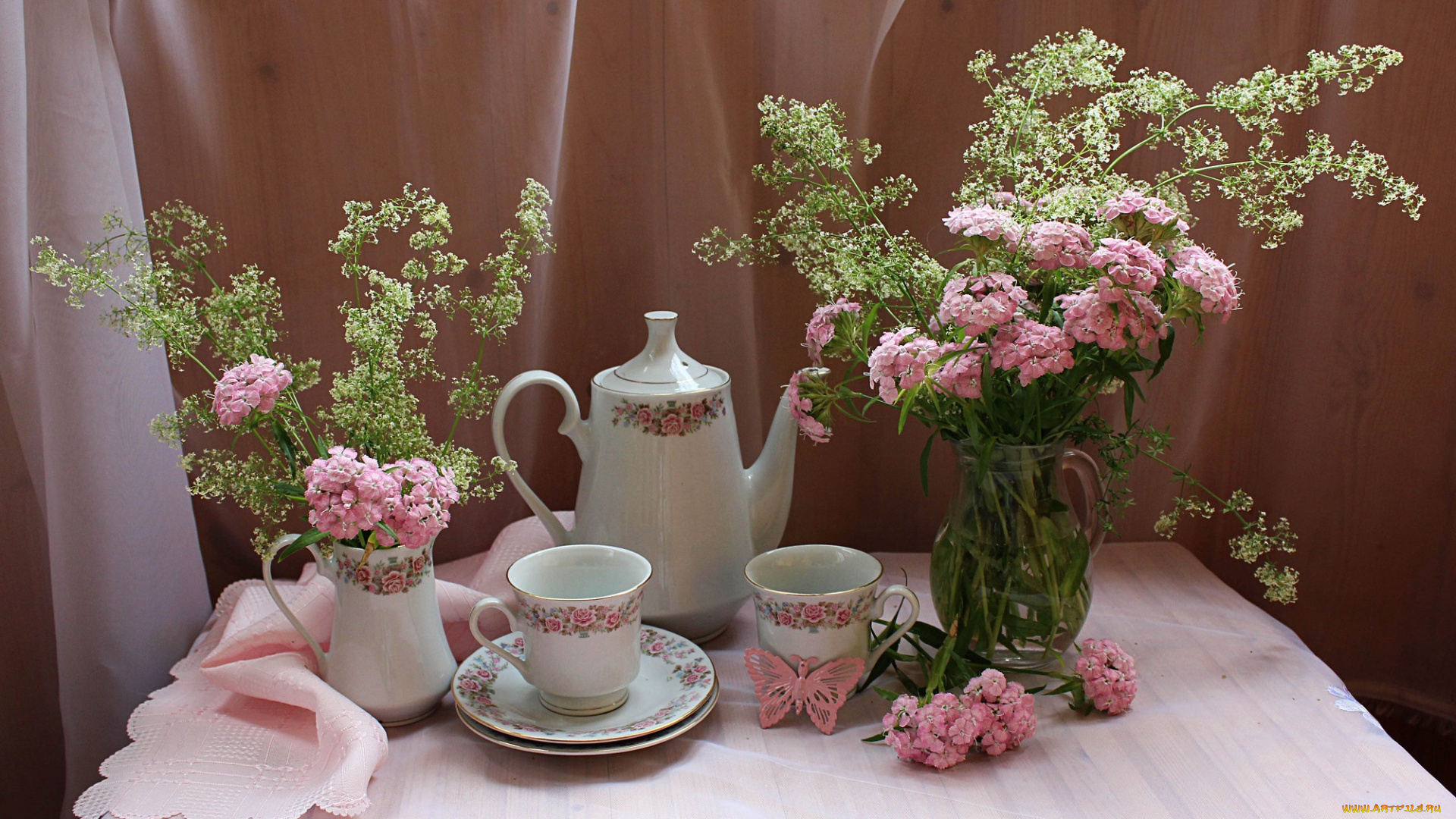 разное, посуда, , столовые, приборы, , кухонная, утварь, гвоздика, цветы, лето, композиция